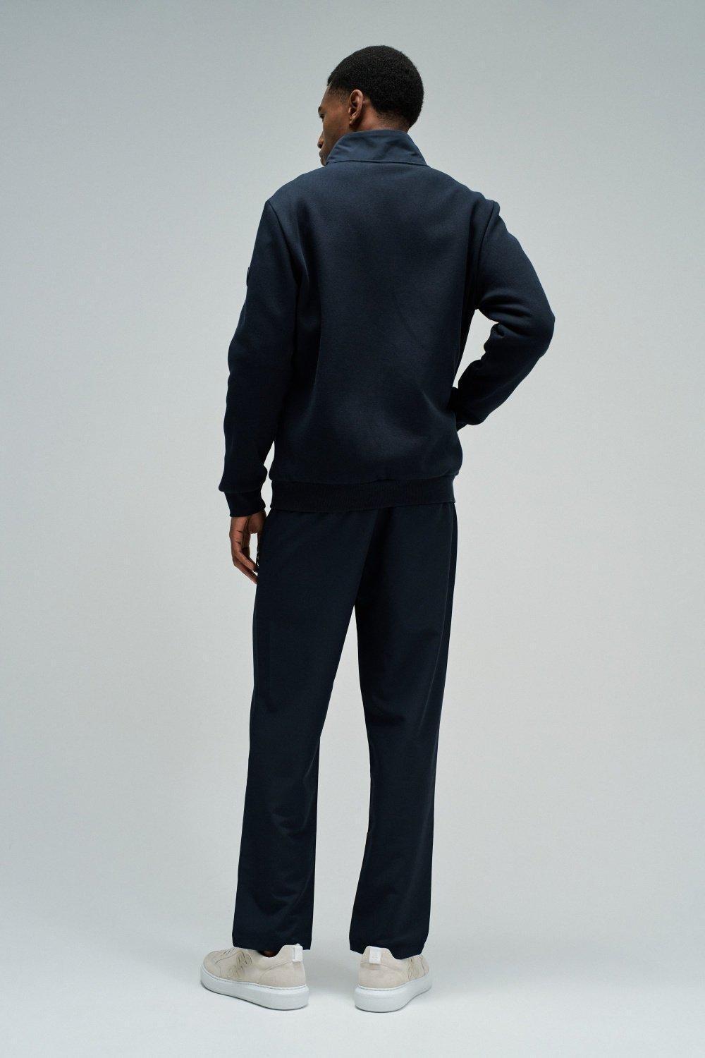 Jacket With Mix Materials, Navy, large image number 3