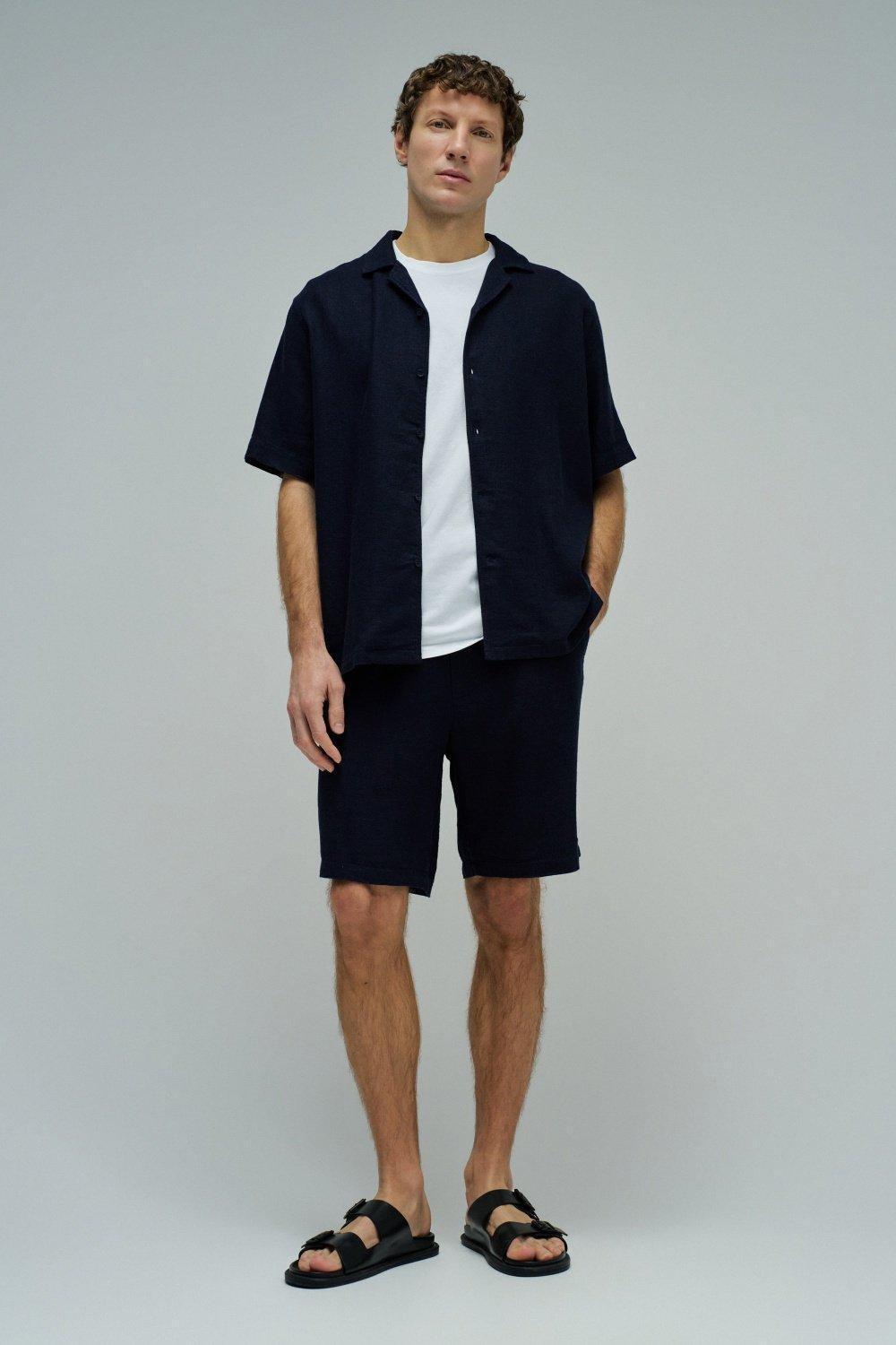شورت كتان, Navy, medium