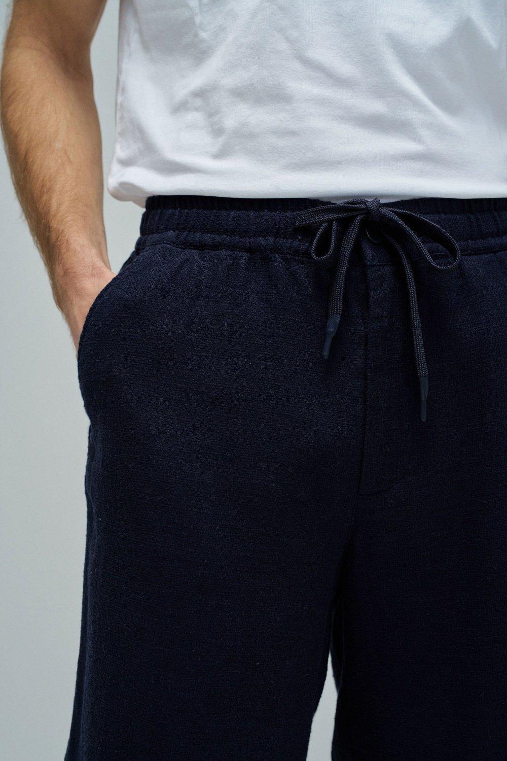 شورت كتان, Navy, large image number 4