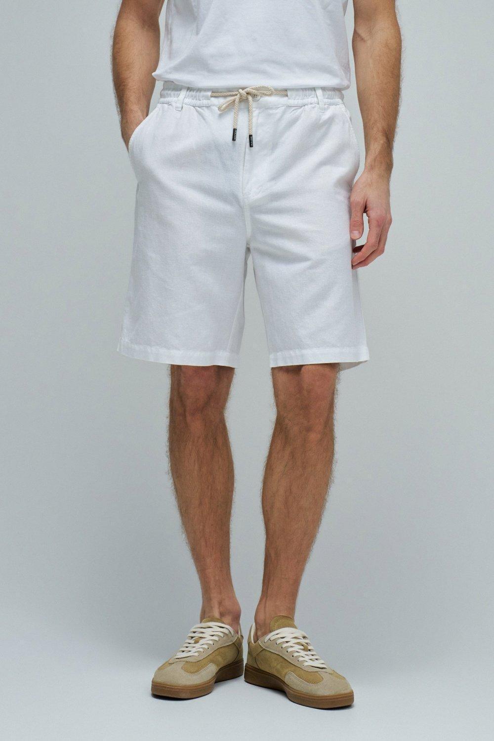شورت كتان, White, medium