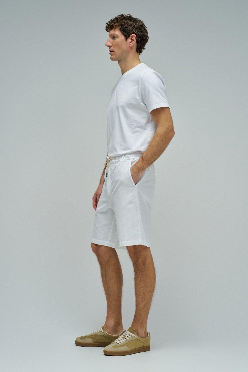 شورت كتان, White, medium