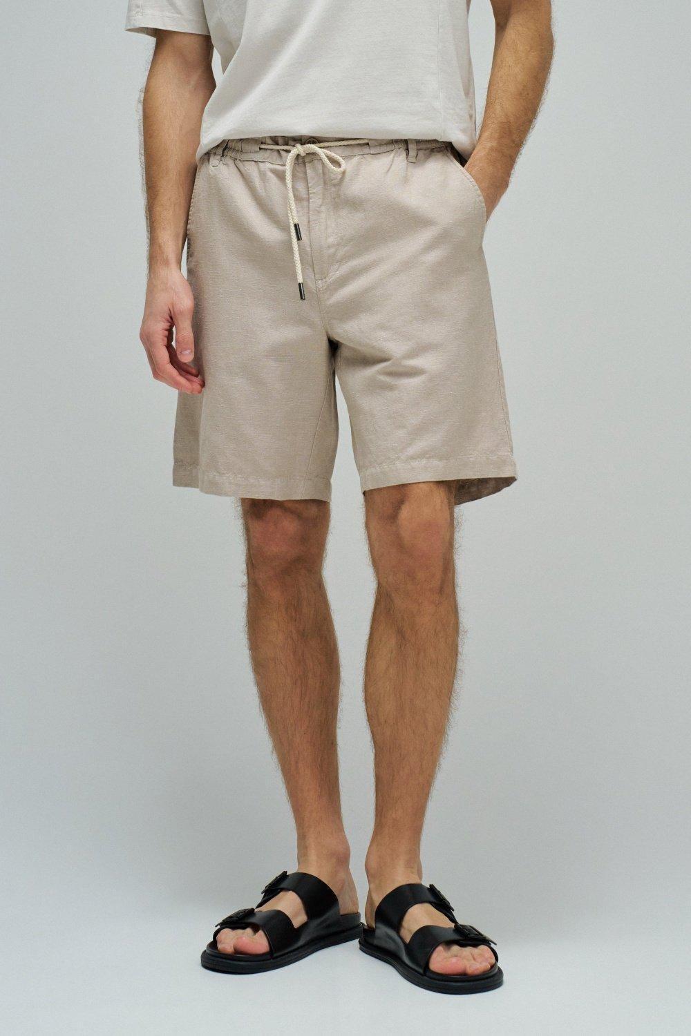 شورت كتان, Beige, medium