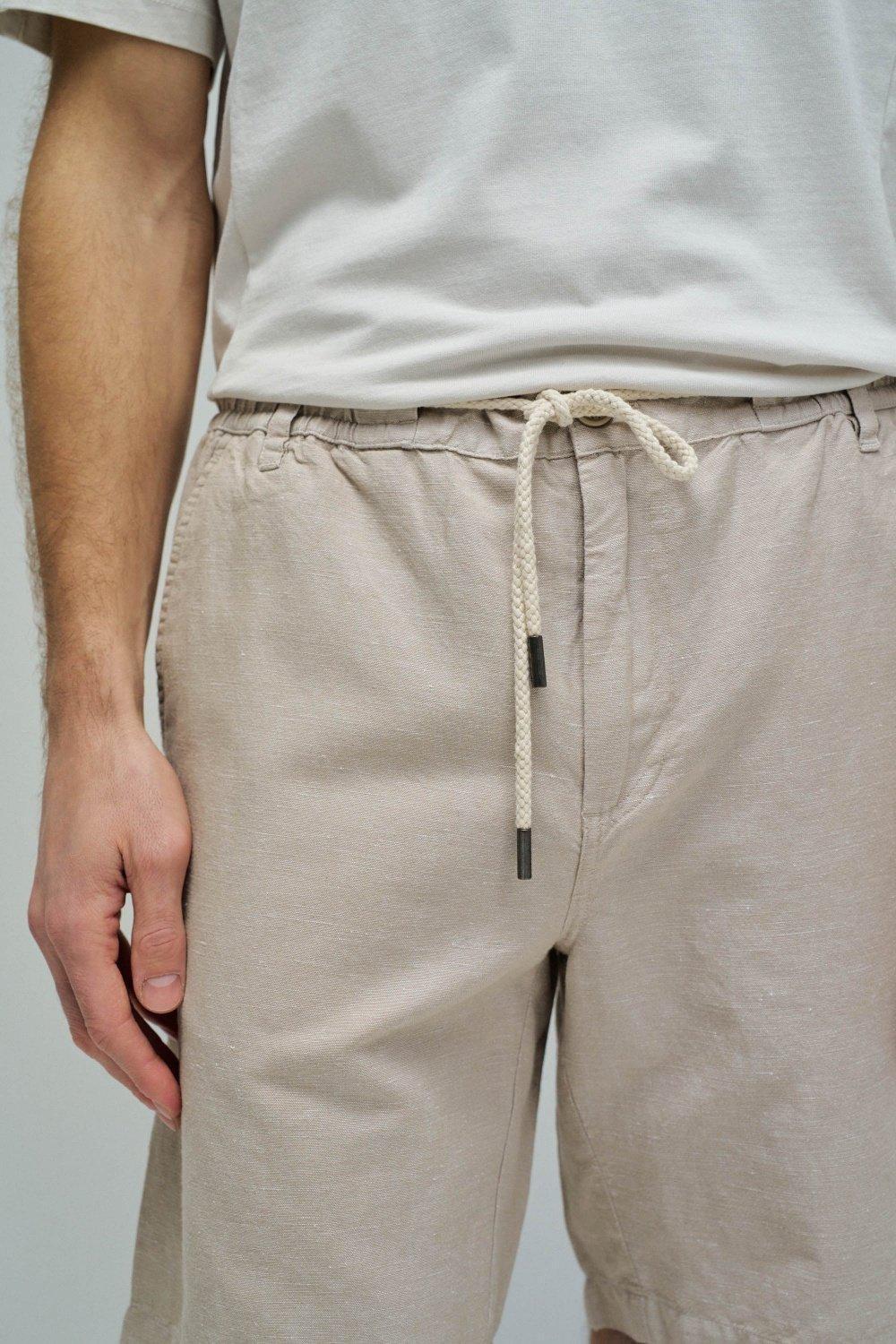 شورت كتان, Beige, large image number 4