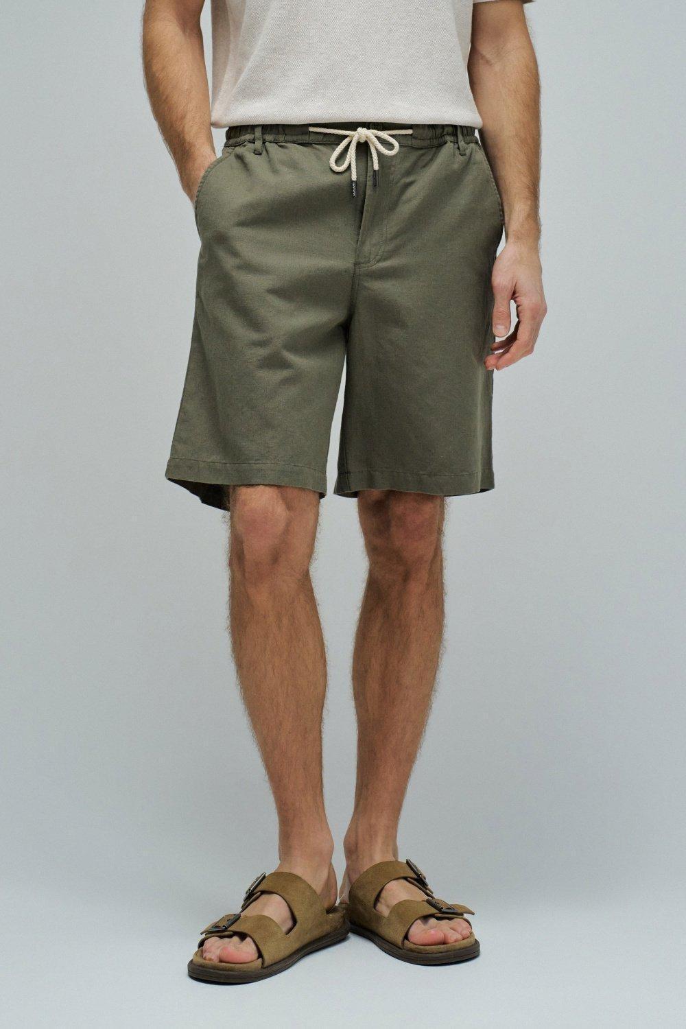 شورت كتان, Green, medium