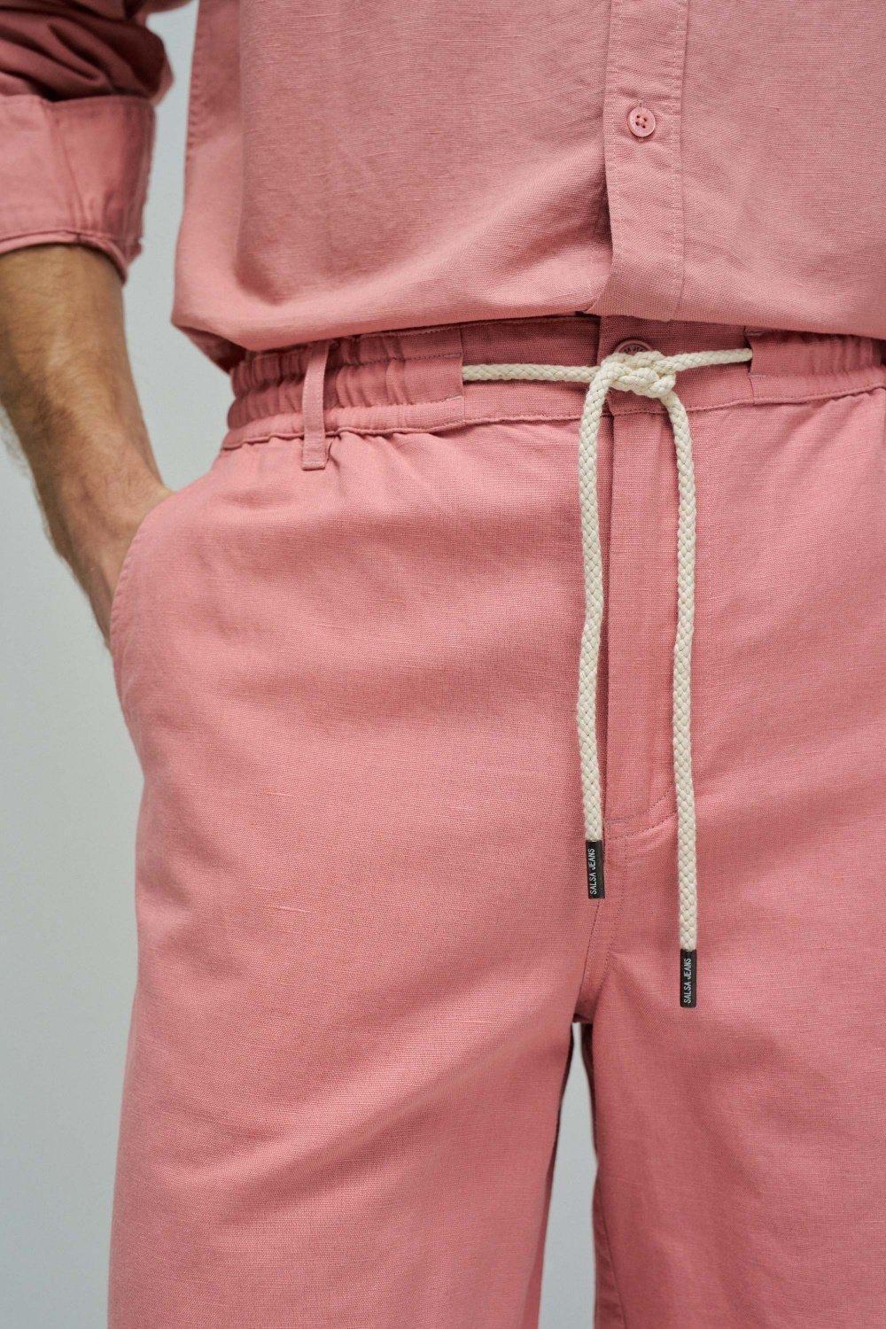 Linen Shorts, Dark Pink, large image number 4