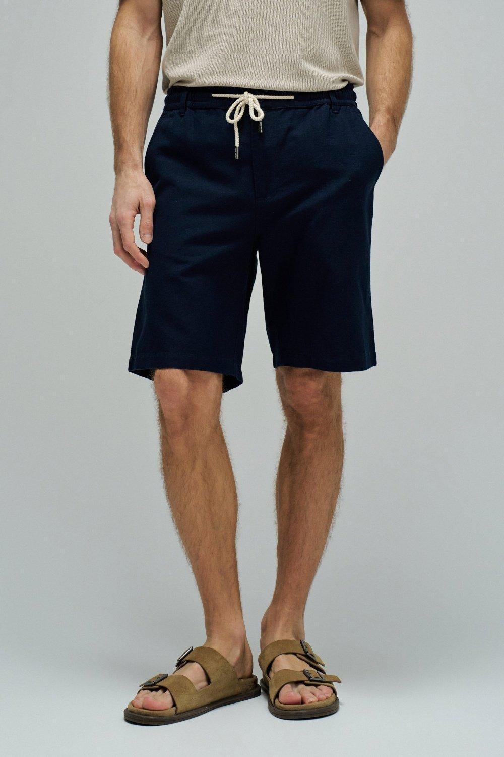 شورت كتان, Navy, medium