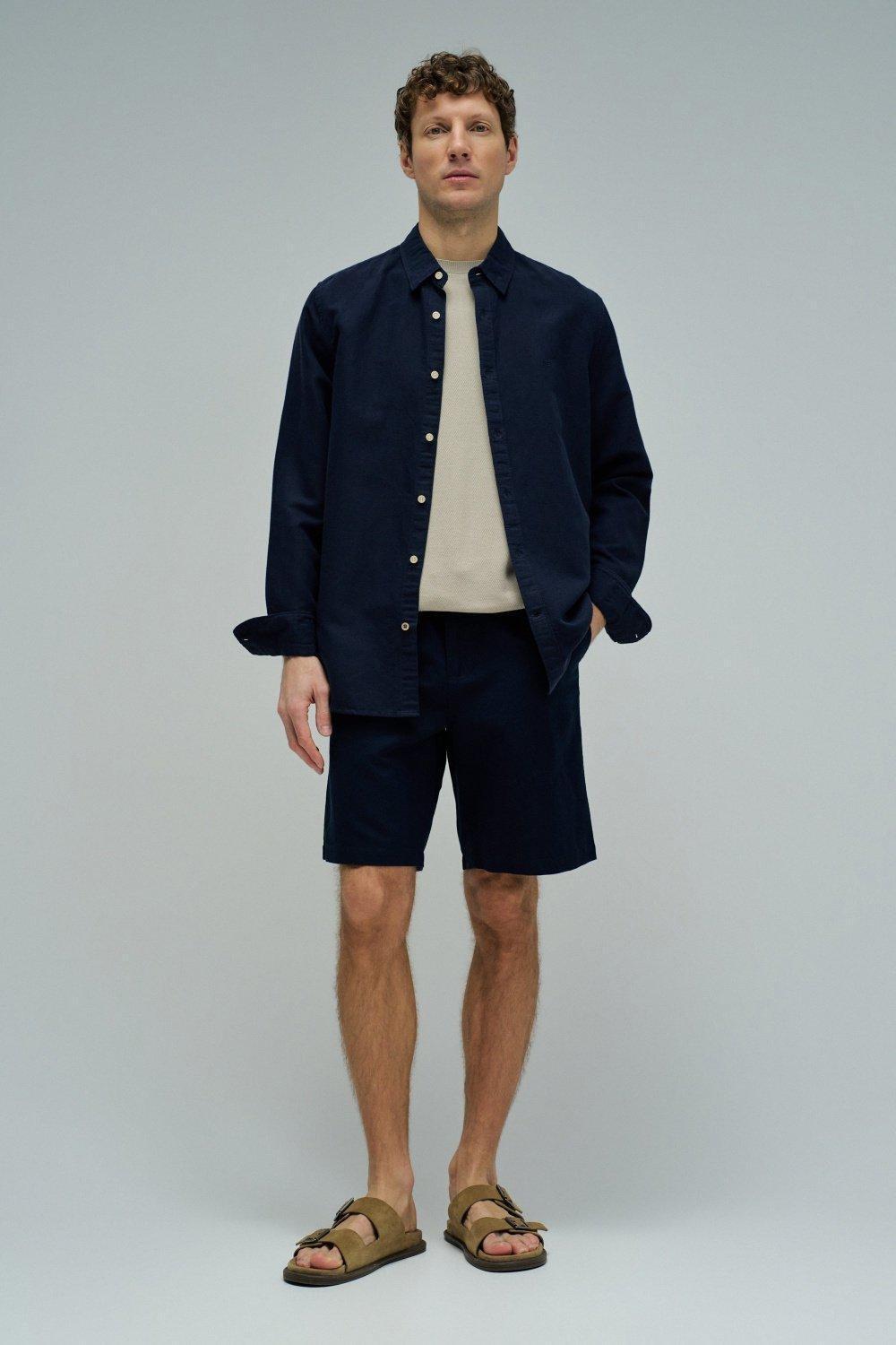 شورت كتان, Navy, medium