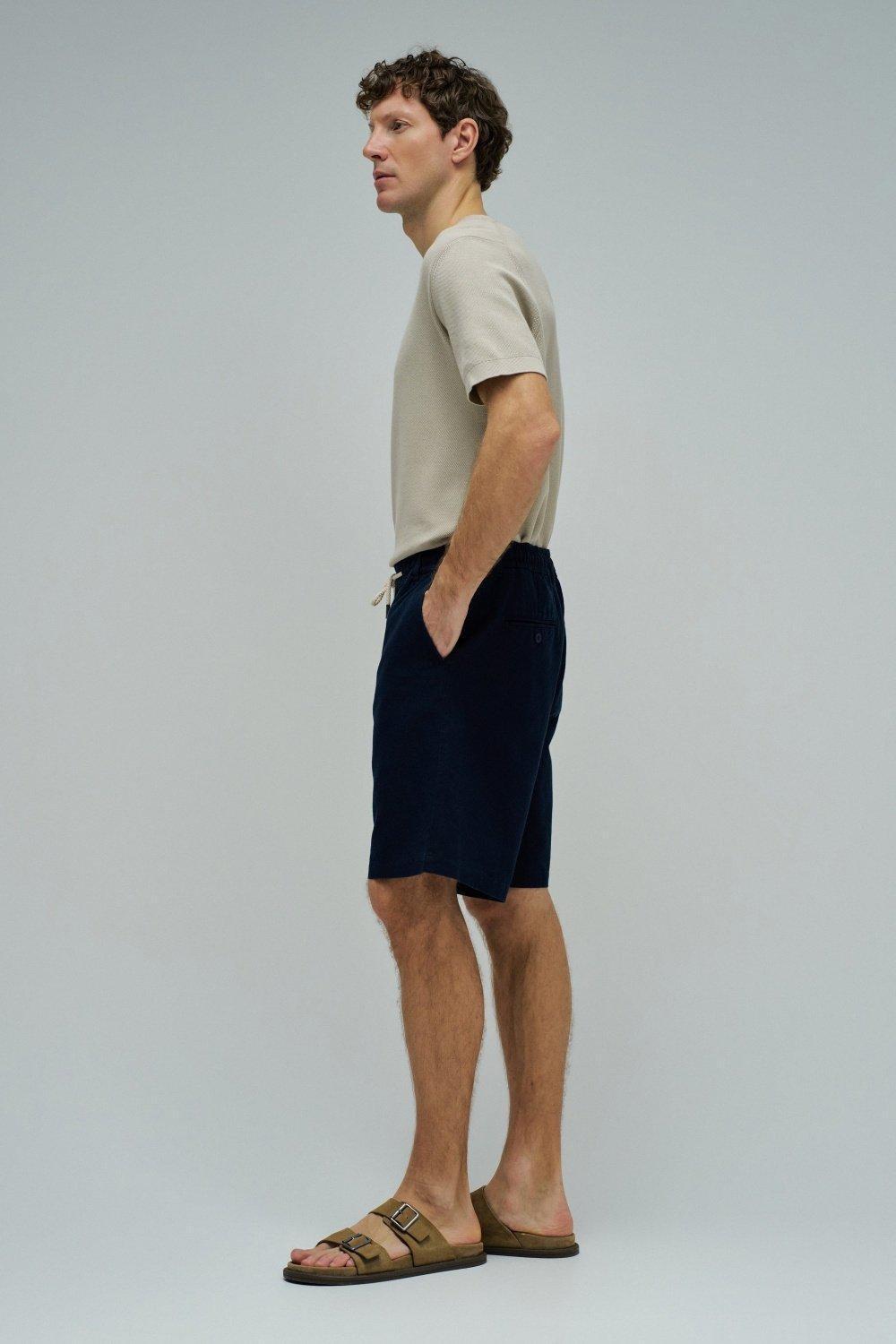 شورت كتان, Navy, medium