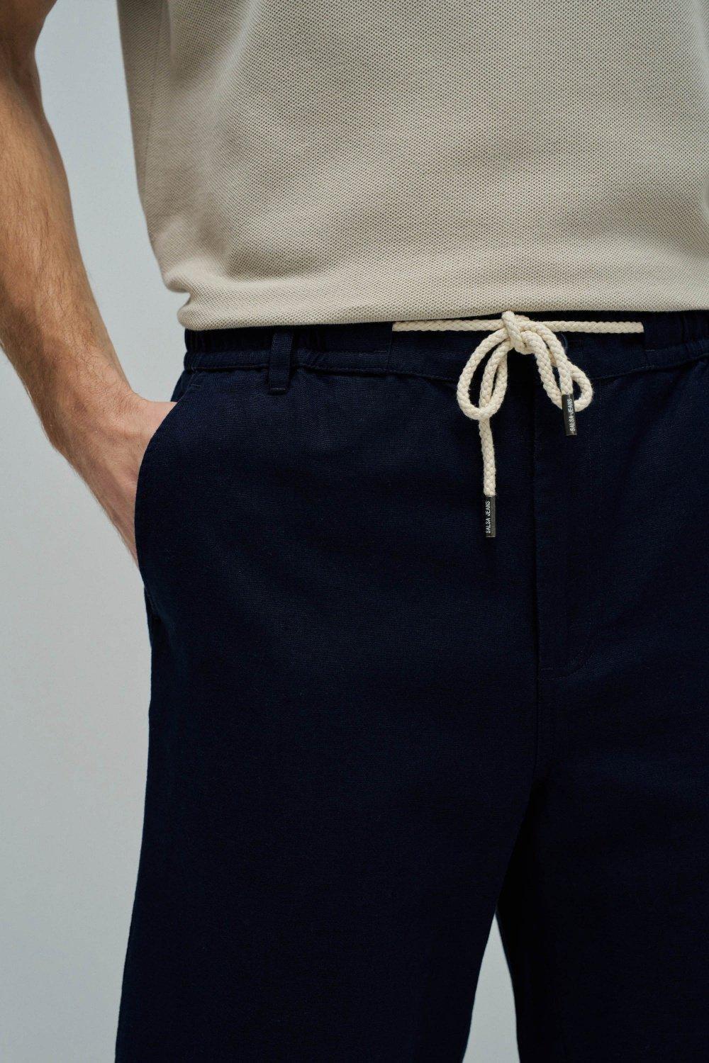 شورت كتان, Navy, large image number 4