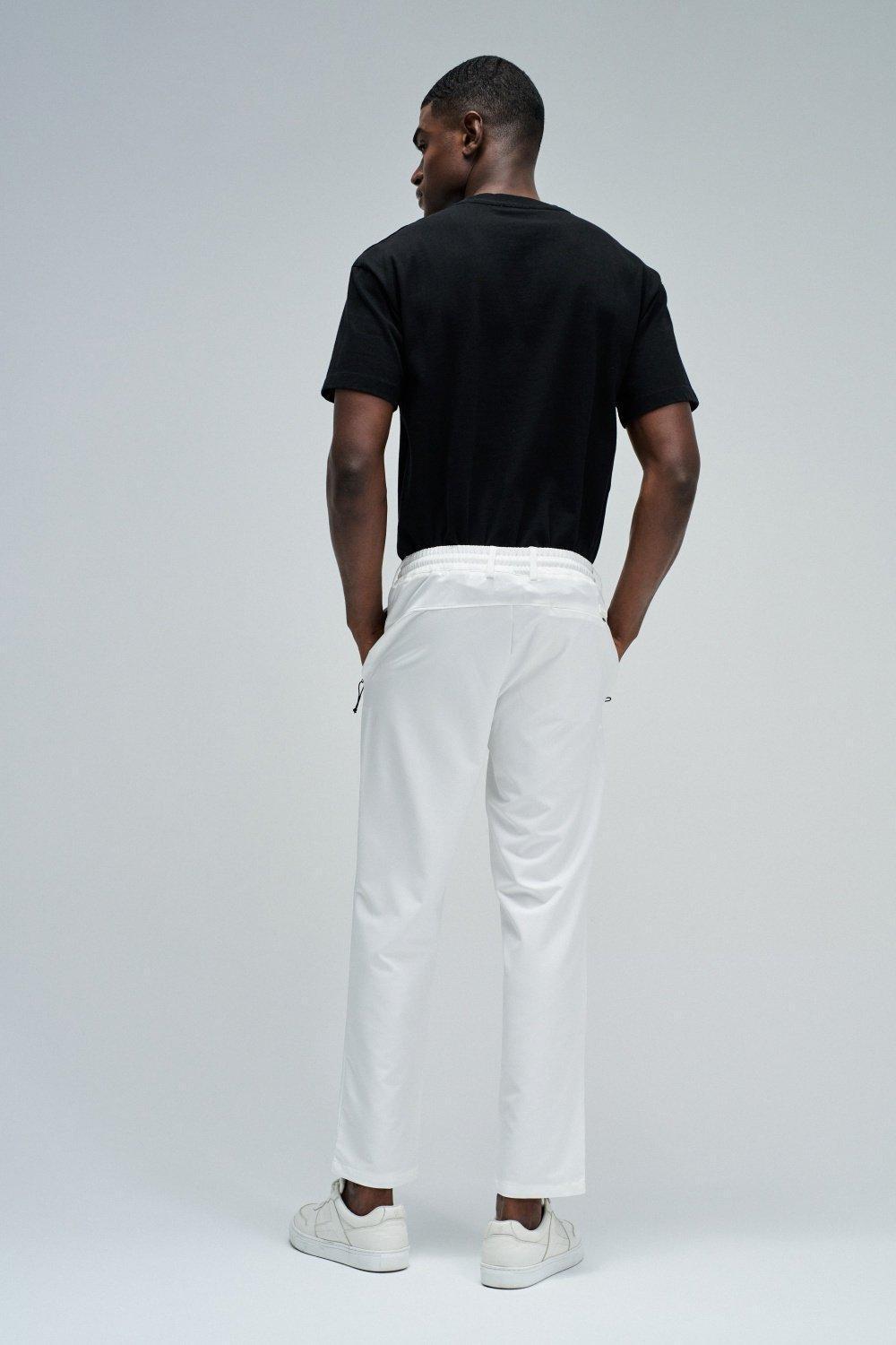 Joggers Trousers In Fabric, Pearl, large image number 3