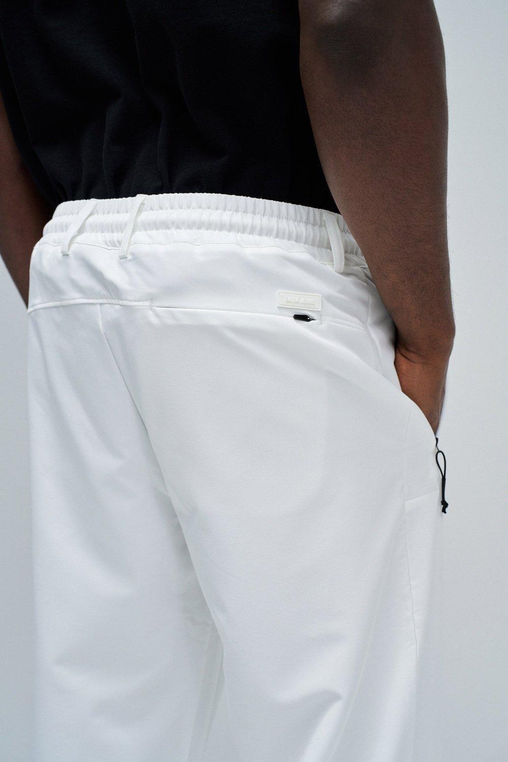 Joggers Trousers In Fabric, Pearl, large image number 4