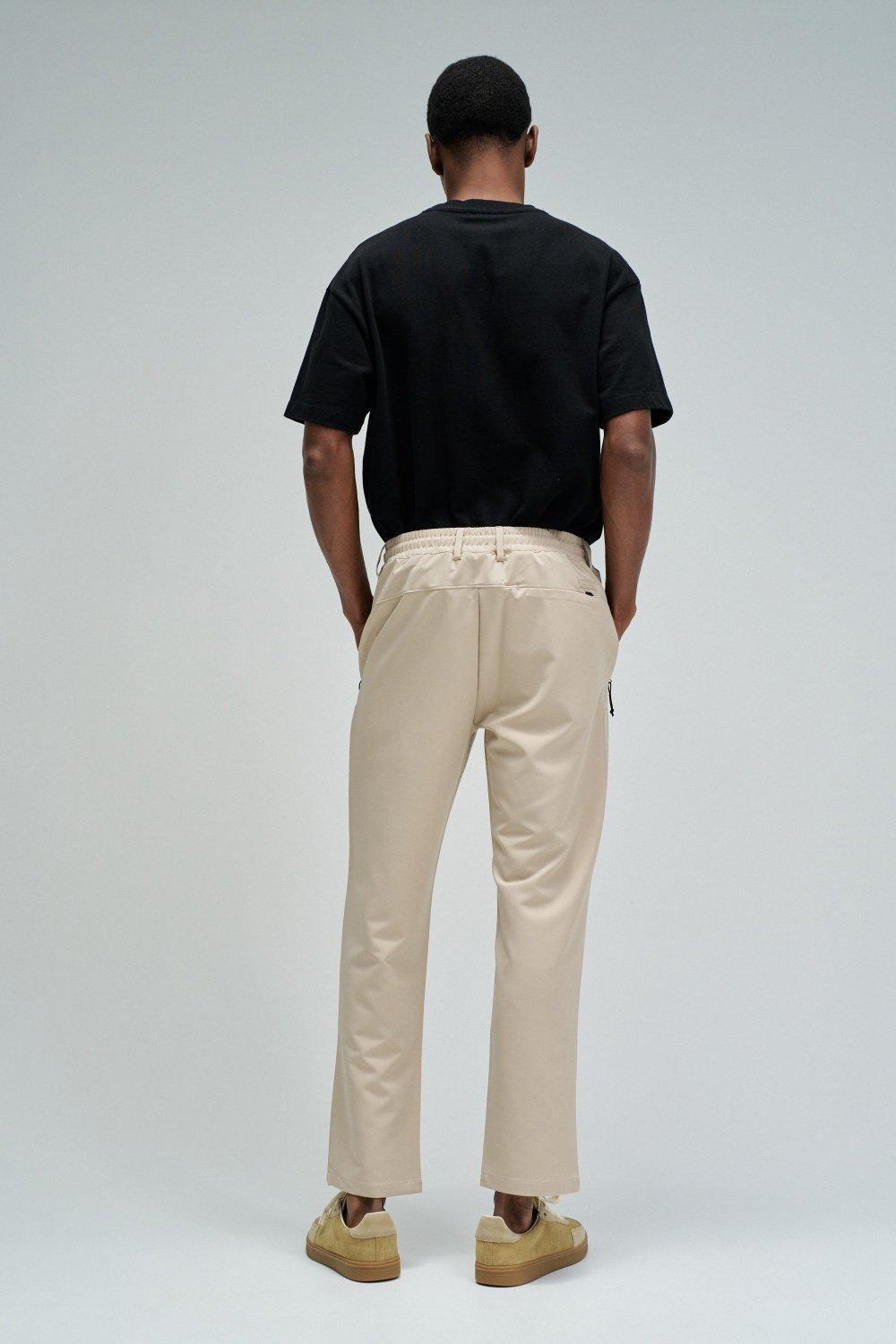 Joggers Trousers In Fabric, Cream, large image number 3
