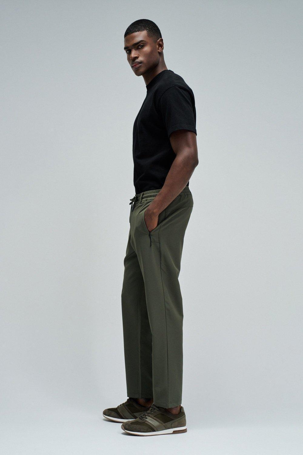 Joggers Trousers In Fabric, Green, large image number 2