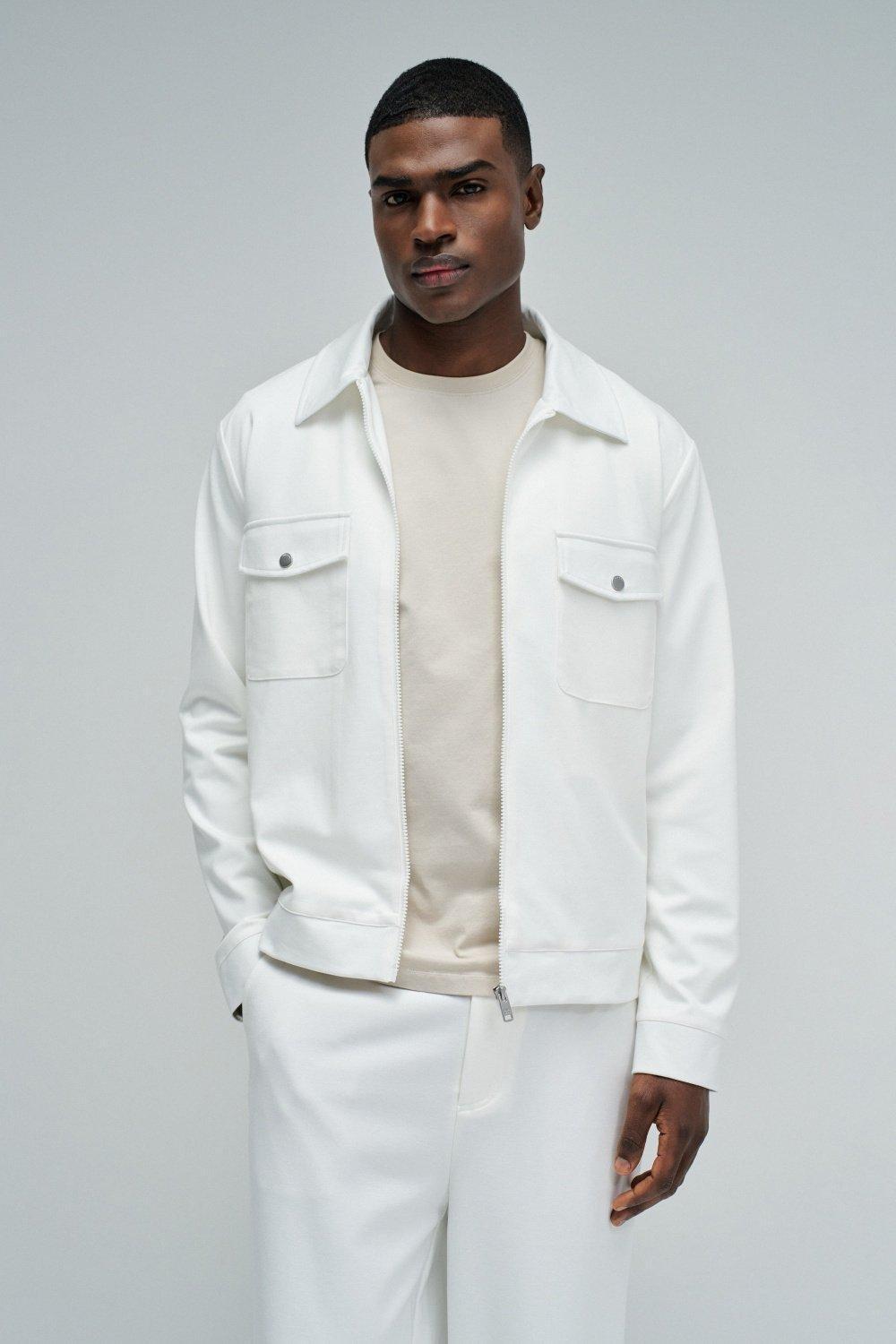 Jacket With Pockets On The Chest, Pearl, medium