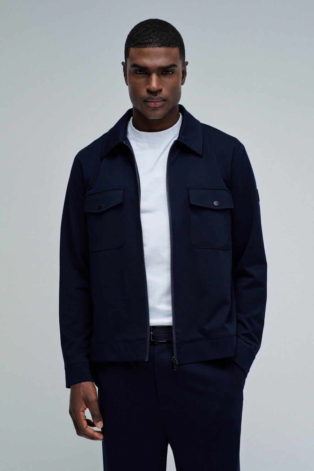 Jacket With Pockets On The Chest, Navy, medium