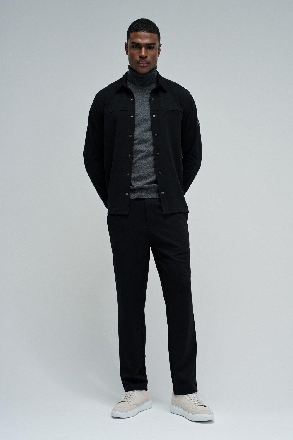 Regular Fit Overshirt, Black, medium