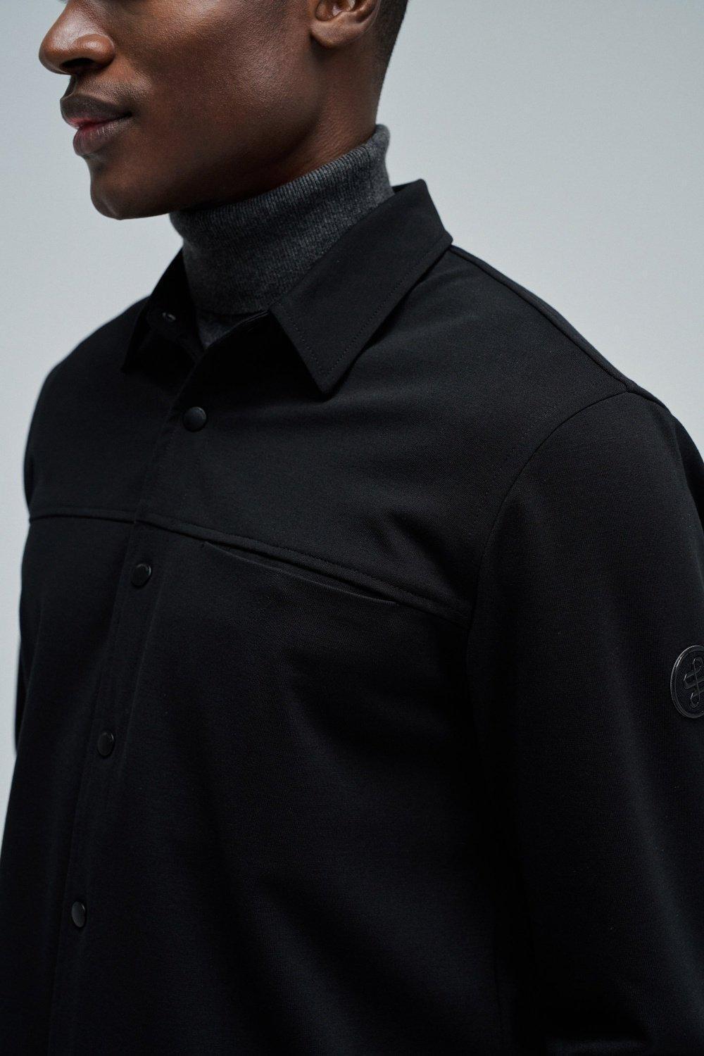 Regular Fit Overshirt, Black, large image number 4