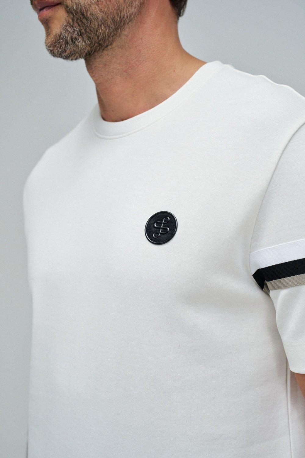 T-Shirt With Stripes, Pearl, large image number 4