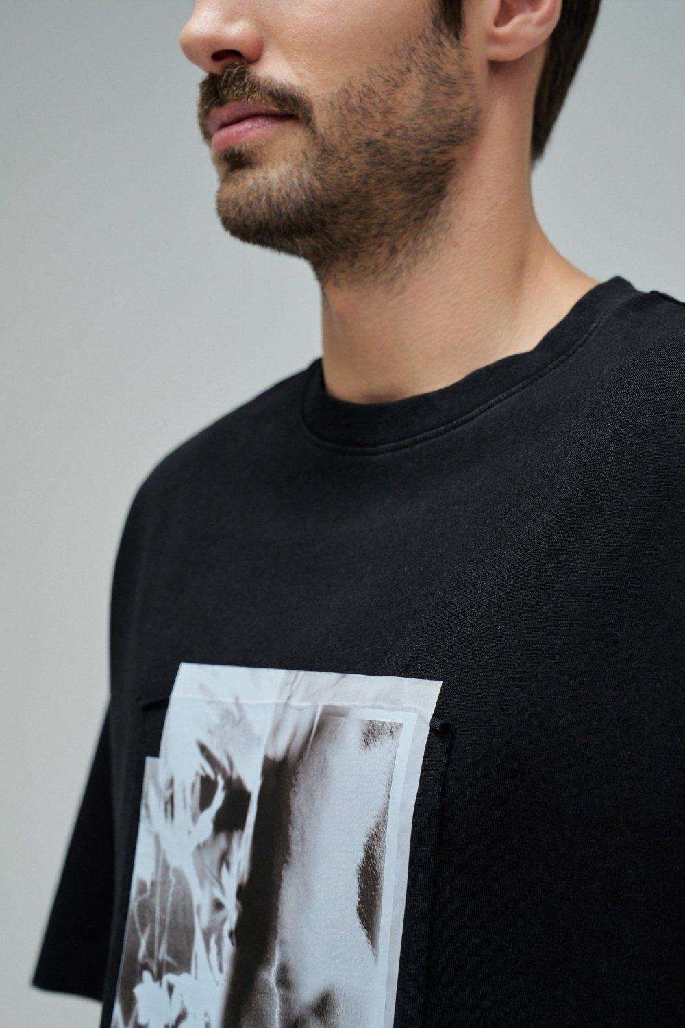 T-Shirt With Print, Black, large image number 4