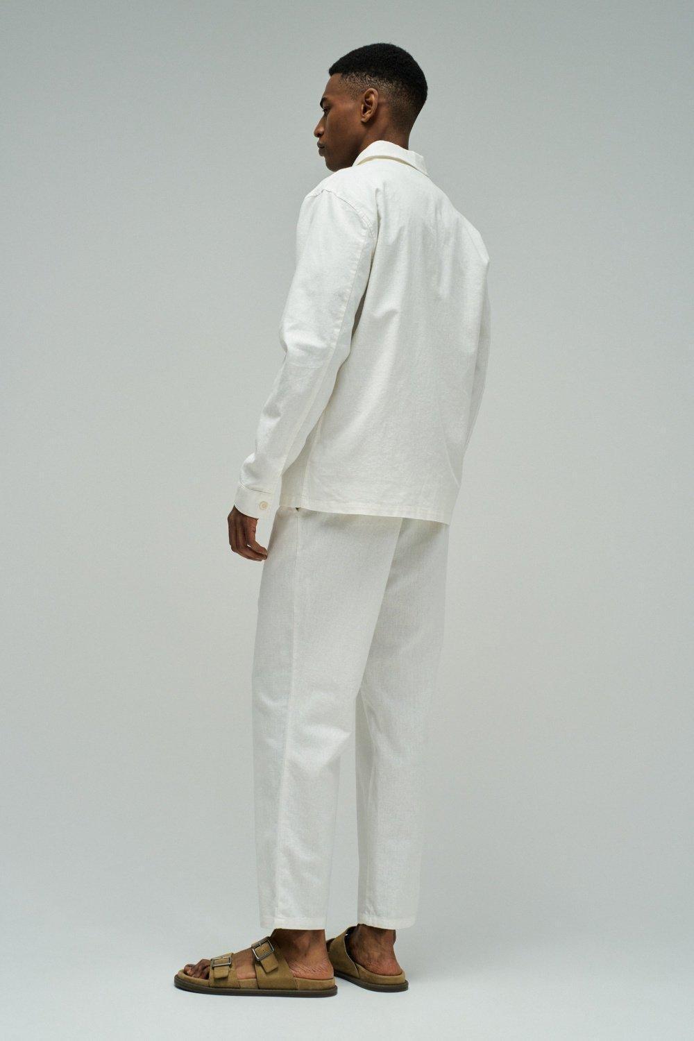 Shirt With Linen, Pearl, medium