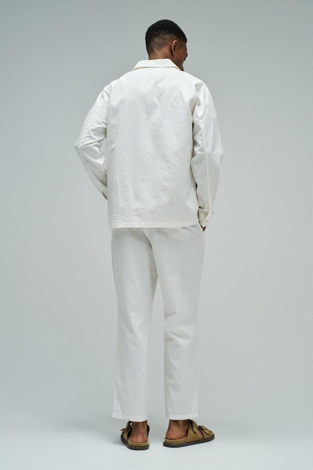 Shirt With Linen, Pearl, large image number 3