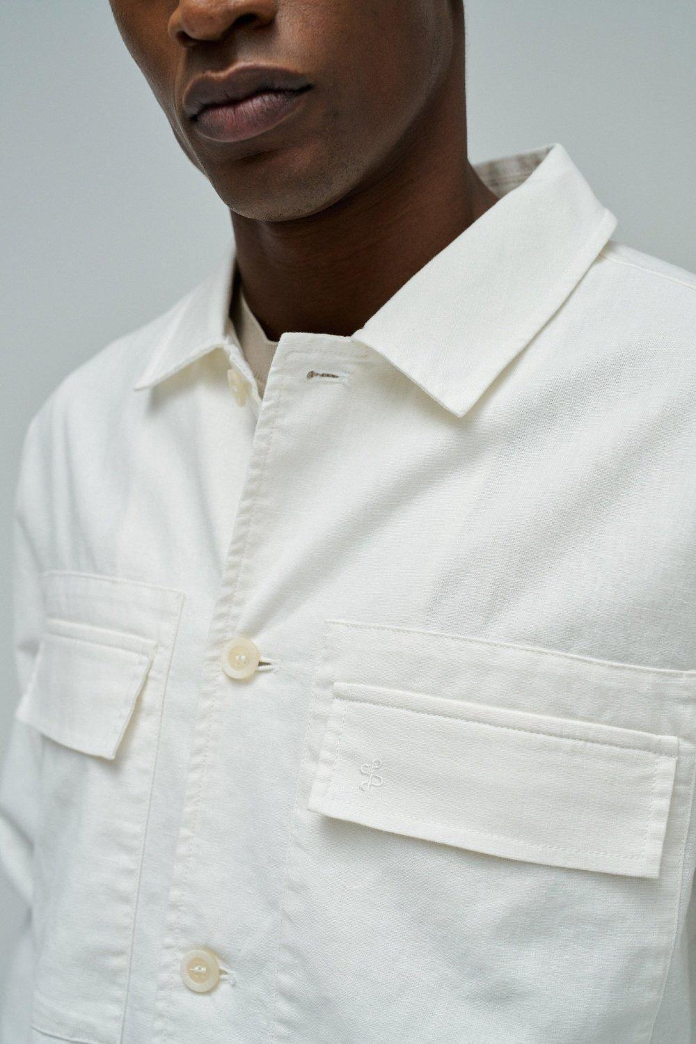 Shirt With Linen, Pearl, large image number 4