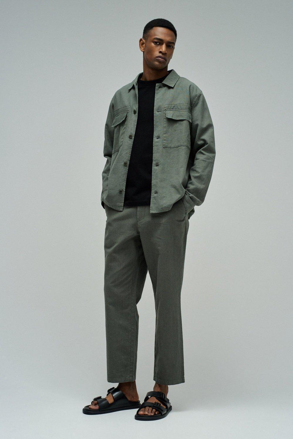 Shirt With Linen, Green, large image number 1