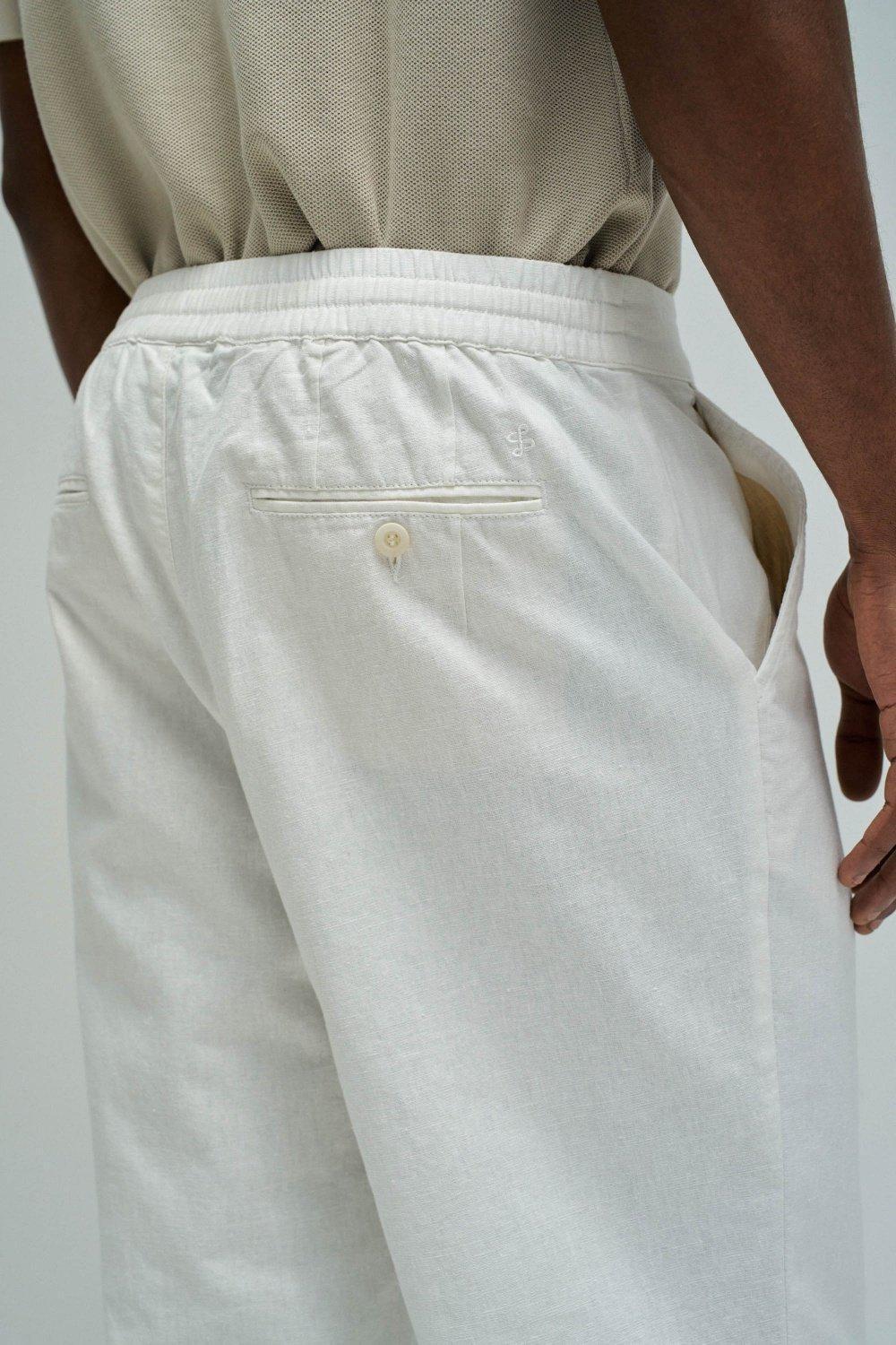 Jogger Trousers With Linen, Pearl, large image number 4
