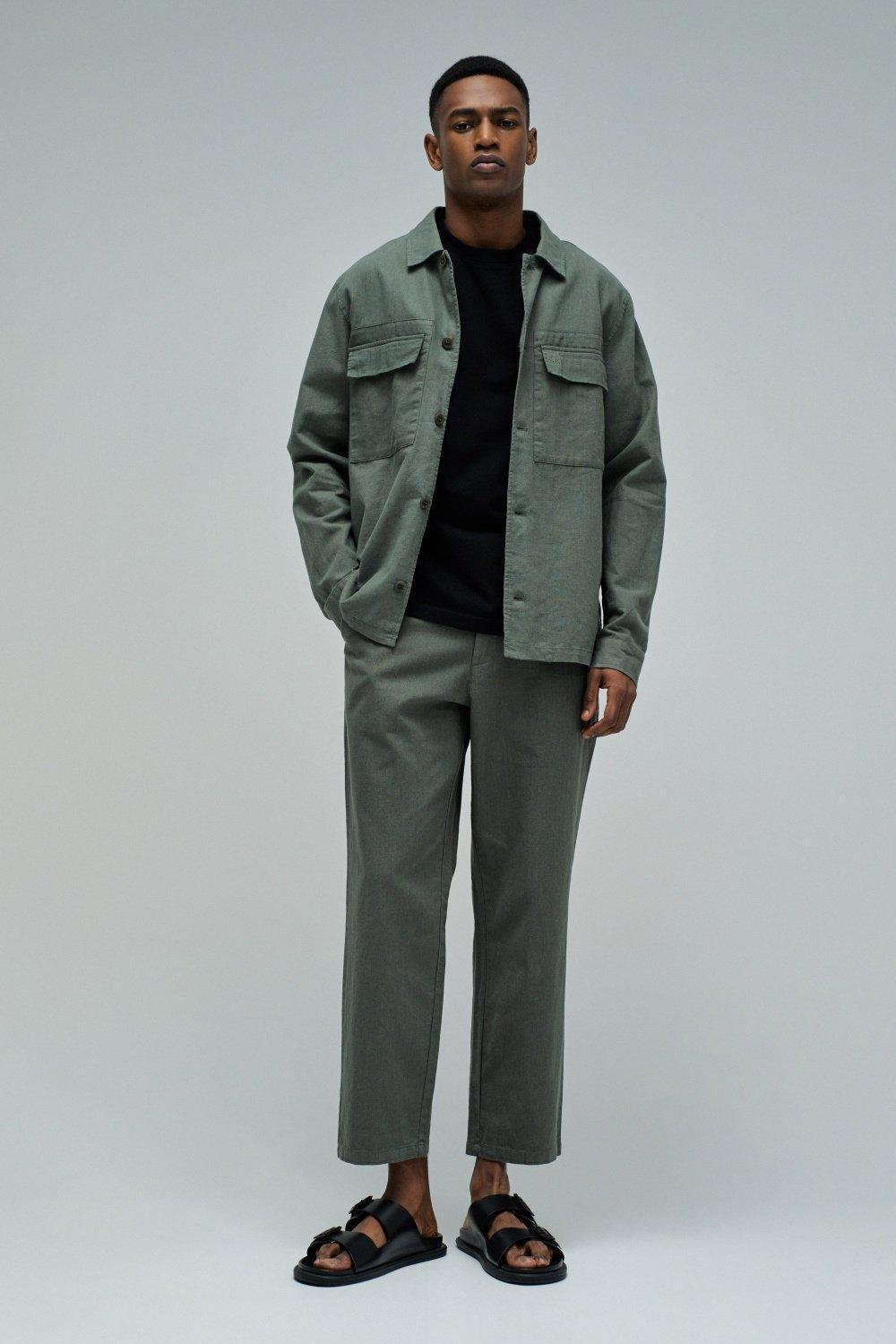 Jogger Trousers With Linen, 2101_932, large image number 1