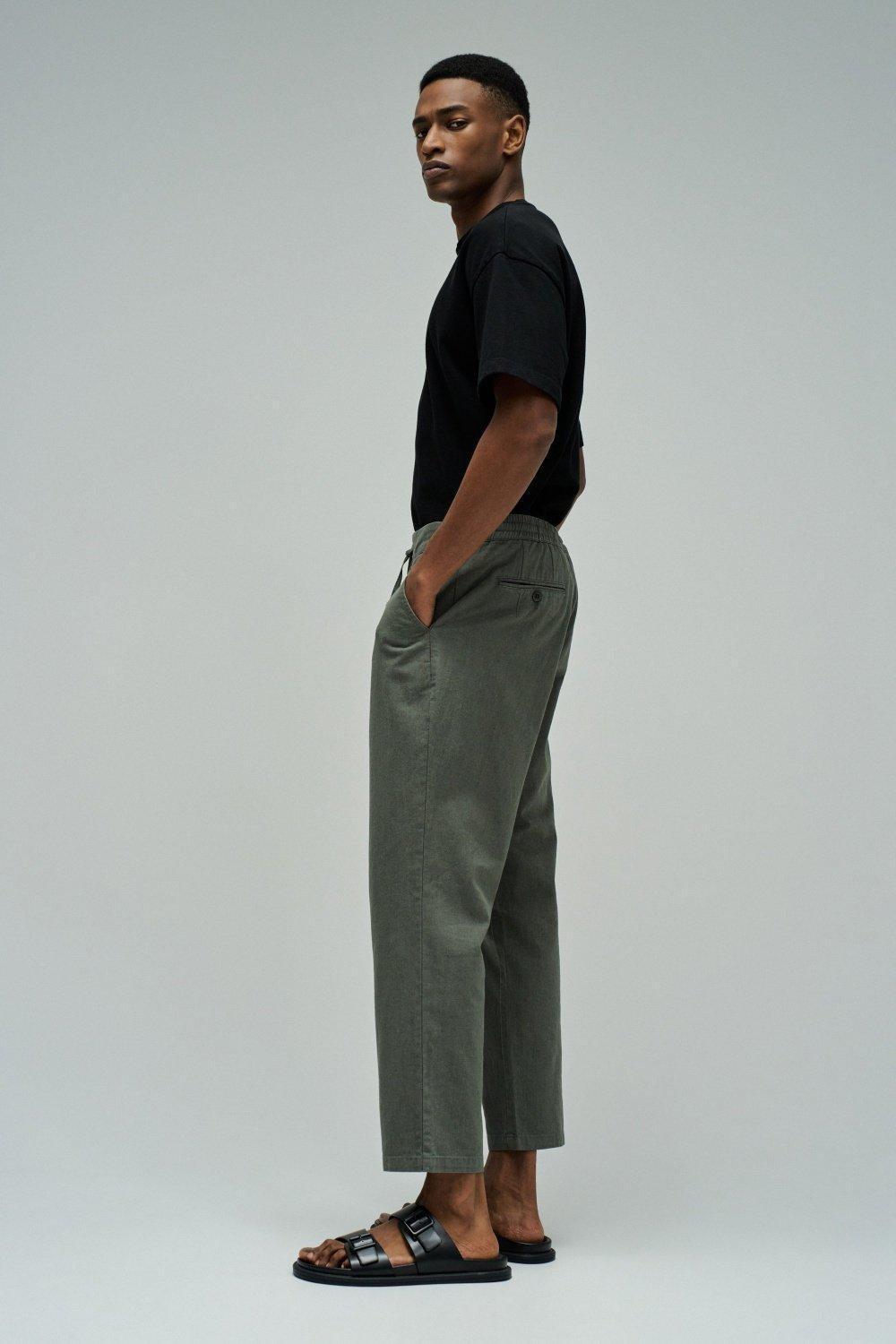 Jogger Trousers With Linen, 2101_932, medium