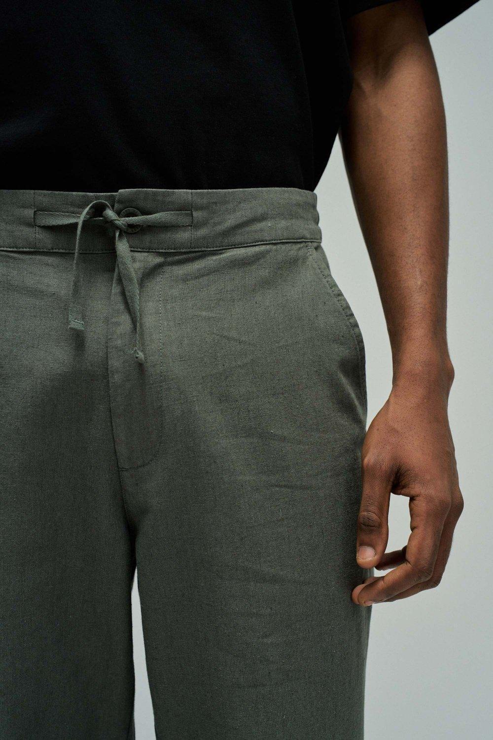 Jogger Trousers With Linen, 2101_932, large image number 4