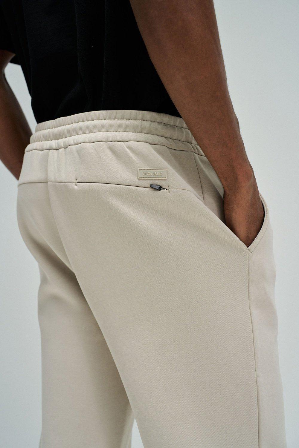 Interlock Scuba Jogger Pants Sport Set, Cream, large image number 4