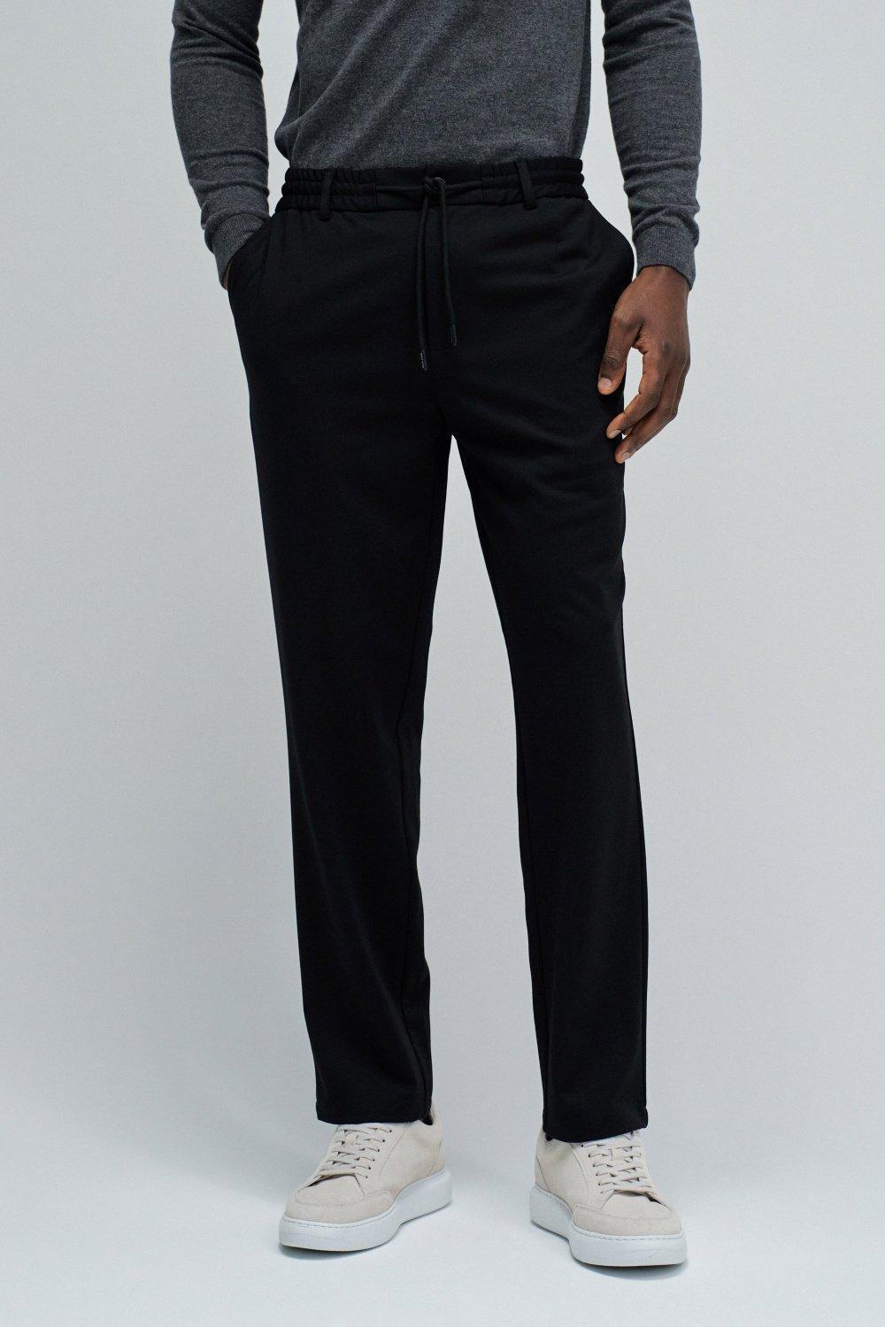 Joggers Trousers In Fabric, Black, medium
