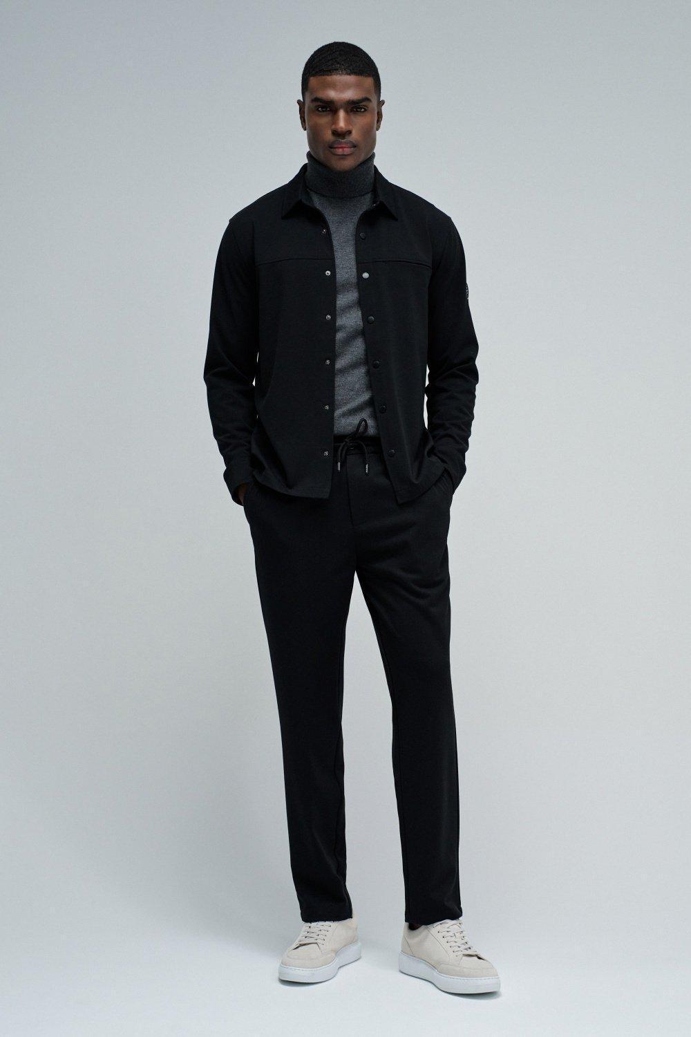 Joggers Trousers In Fabric, Black, medium