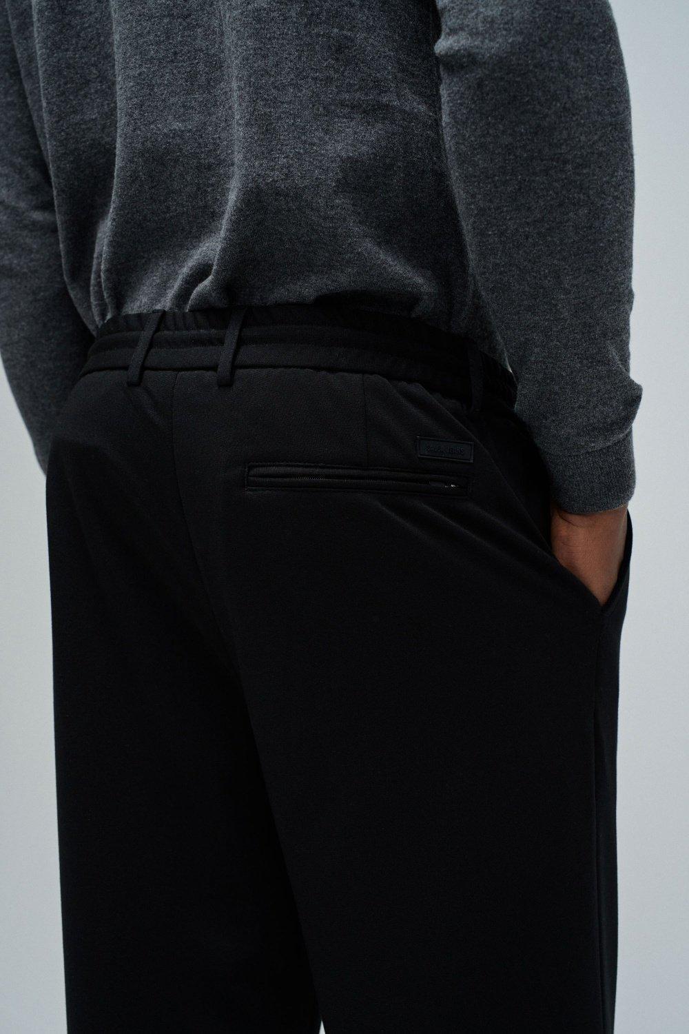 Joggers Trousers In Fabric, Black, large image number 4