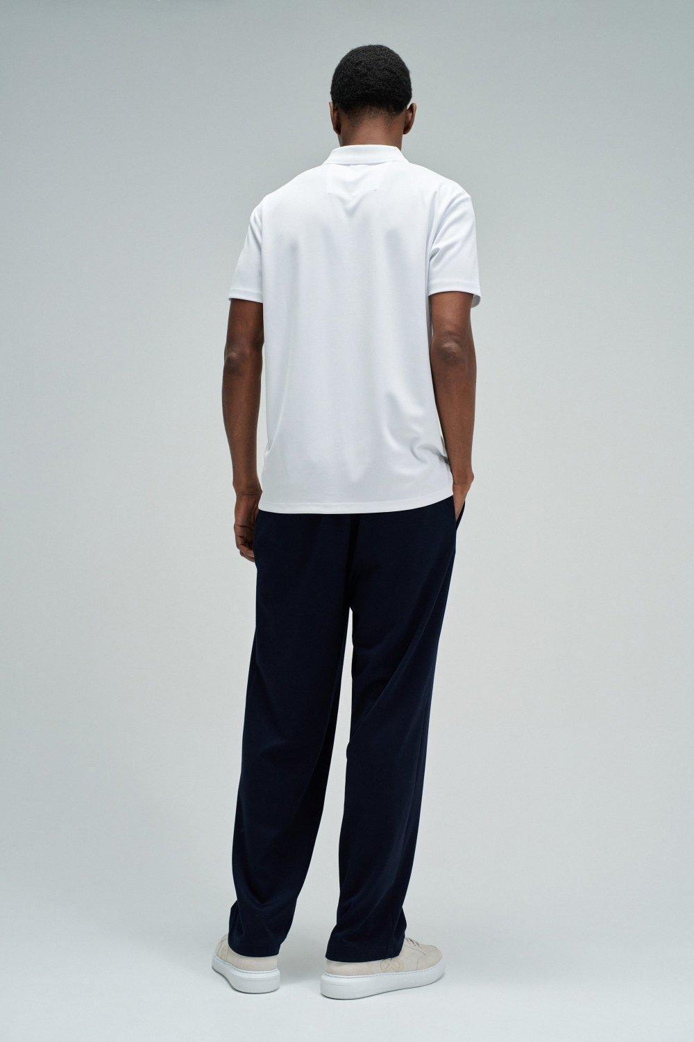 Polo Regular Fit Pique with Structure and Zip, White, large image number 3