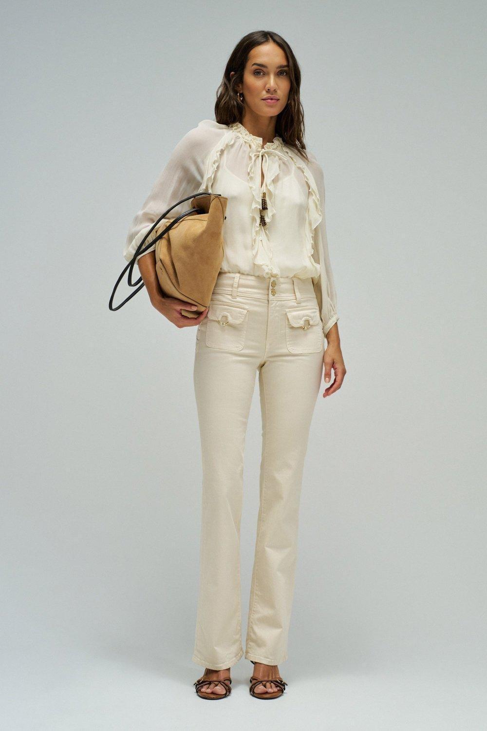 Secret Push In Bootcut Jeans, Beige, large image number 1