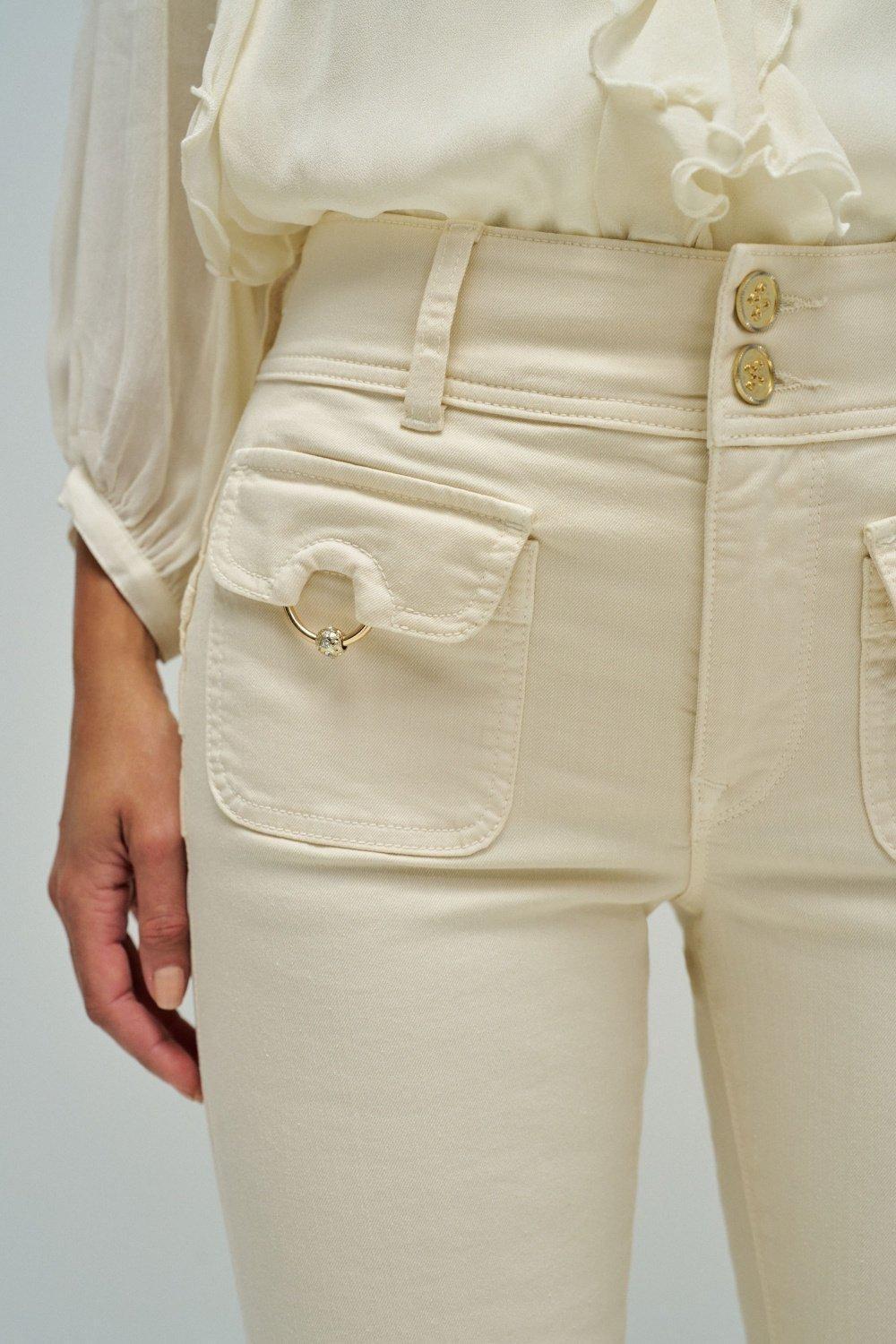 Secret Push In Bootcut Jeans, Beige, large image number 4