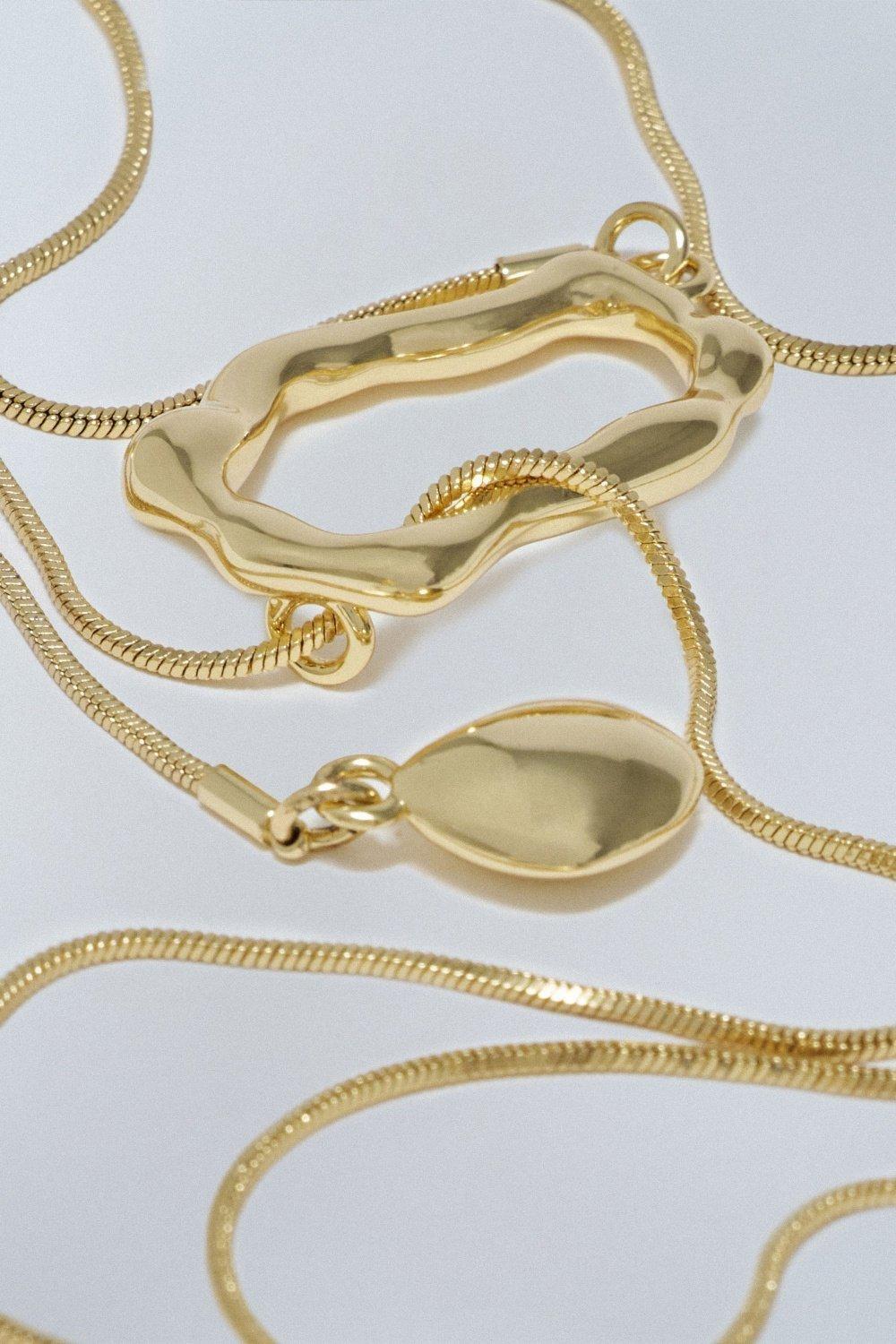 Necklace With Loose Pendant, Gold, large image number 1