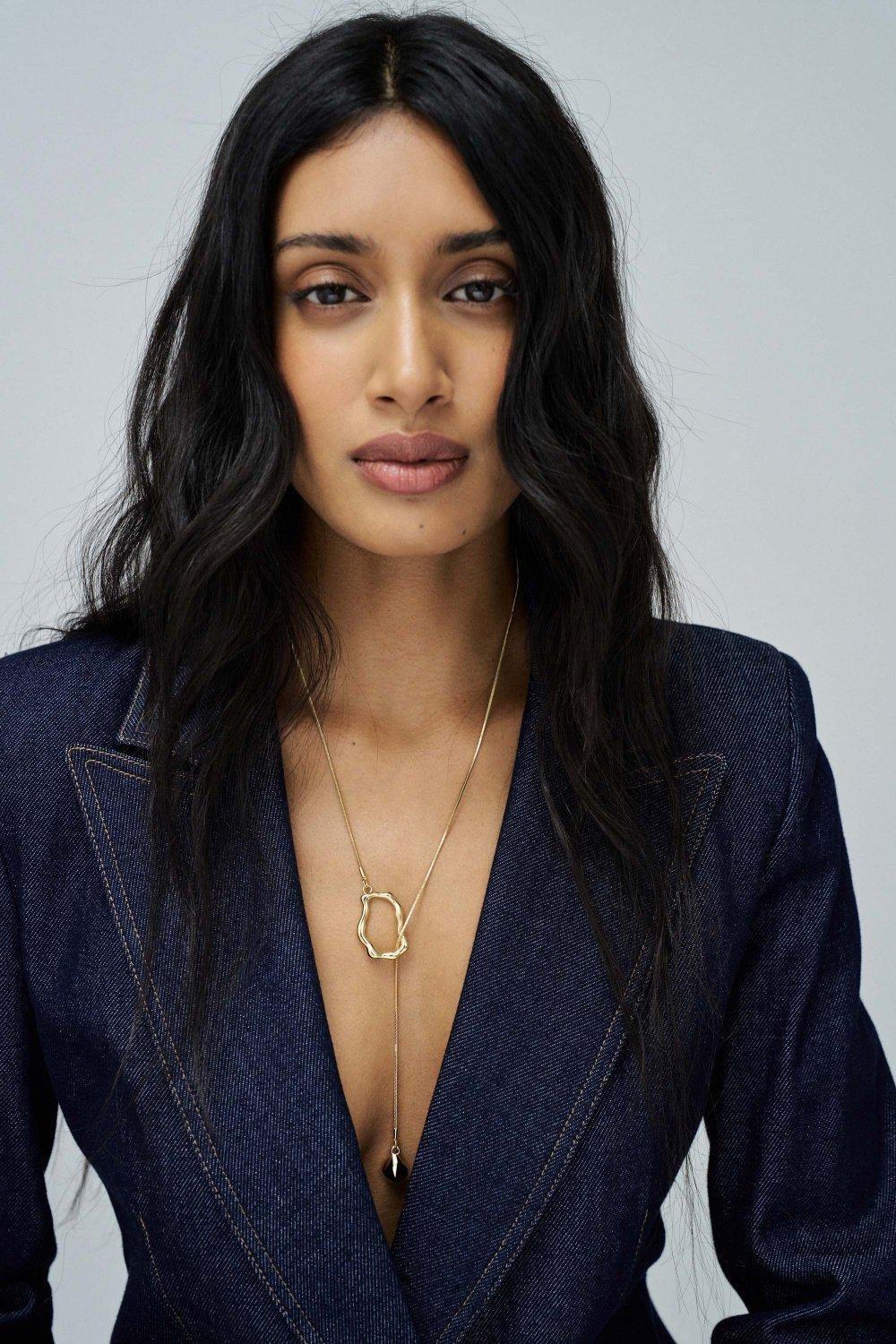 Necklace With Loose Pendant, Gold, large image number 2