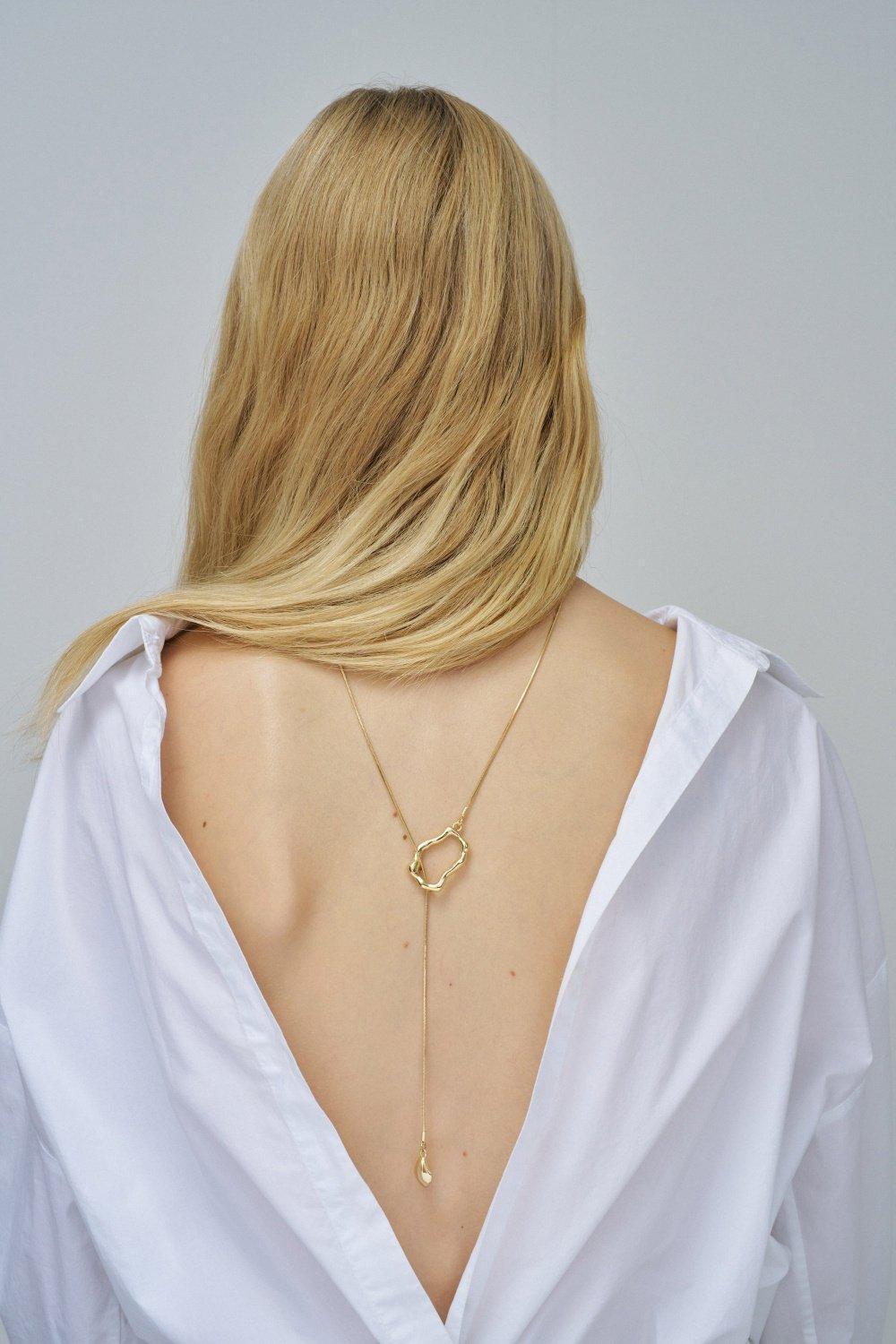 Necklace With Loose Pendant, Gold, large image number 3