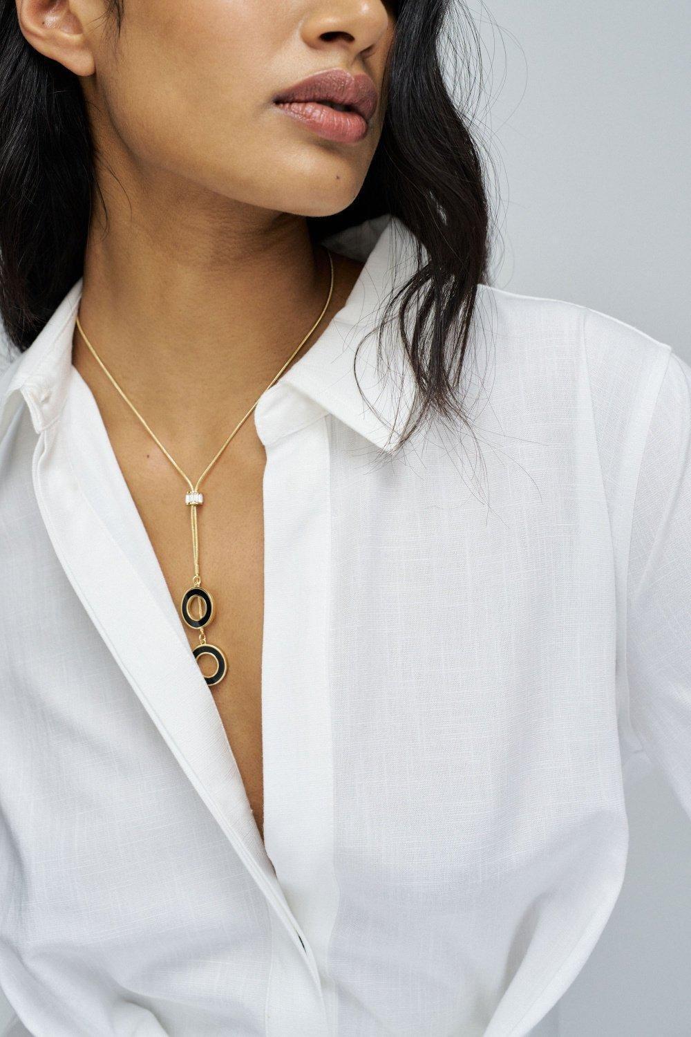 Pendant Necklace, Black, large image number 3