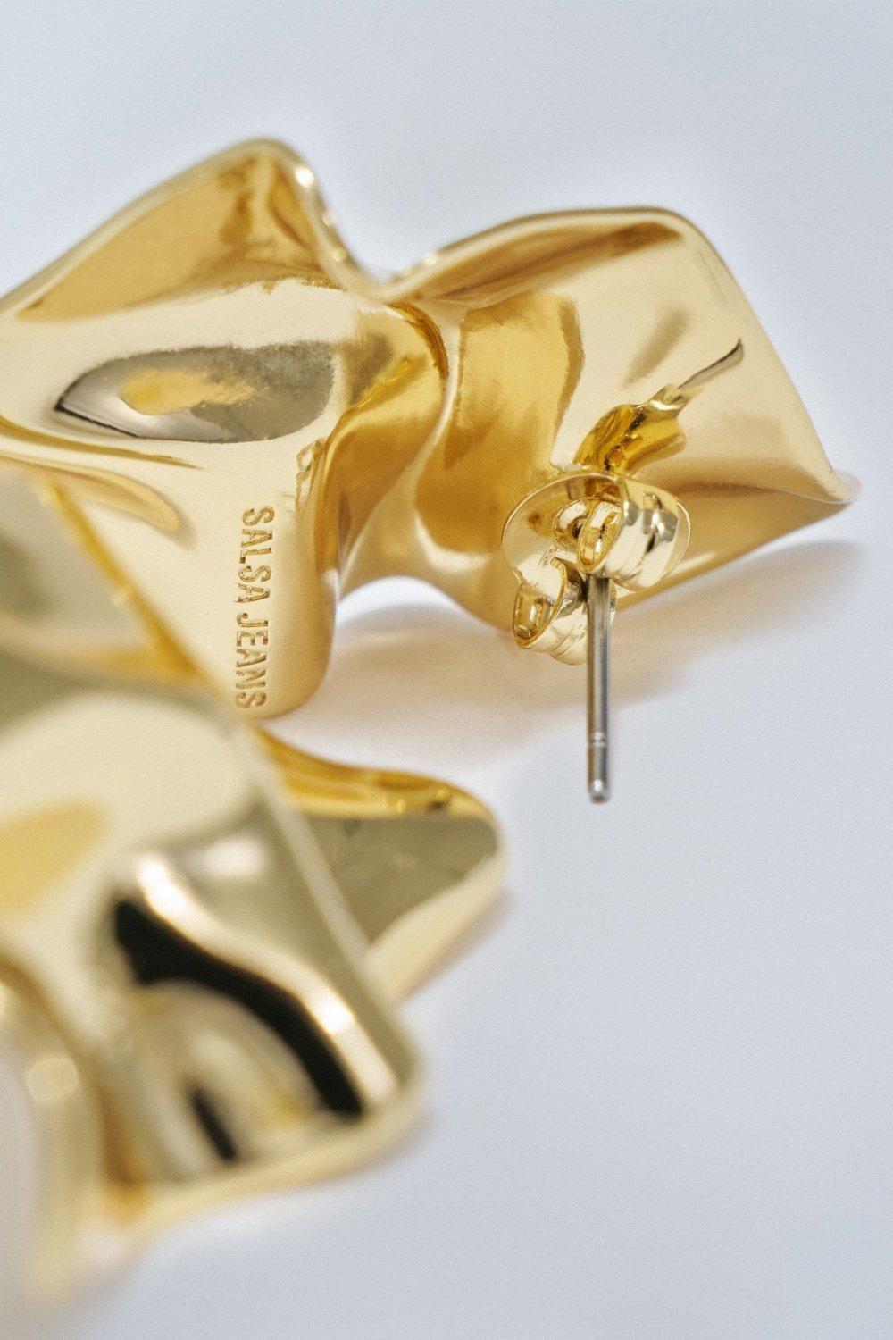 Wavy Earrings, Gold, large image number 4