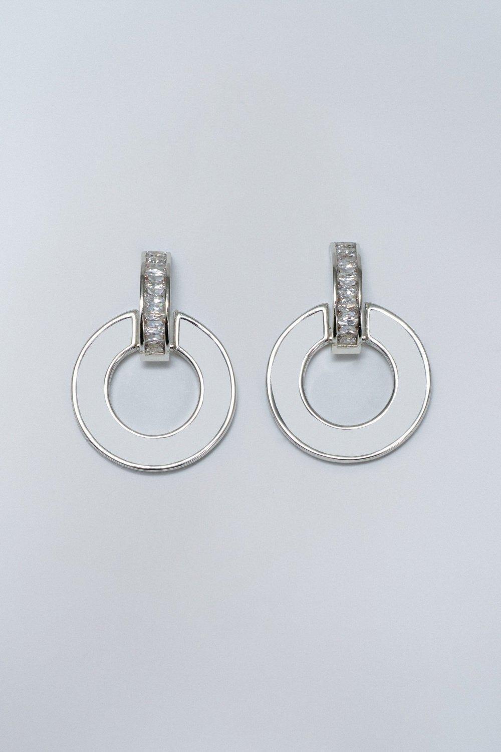 Hoop Earrings, White, medium