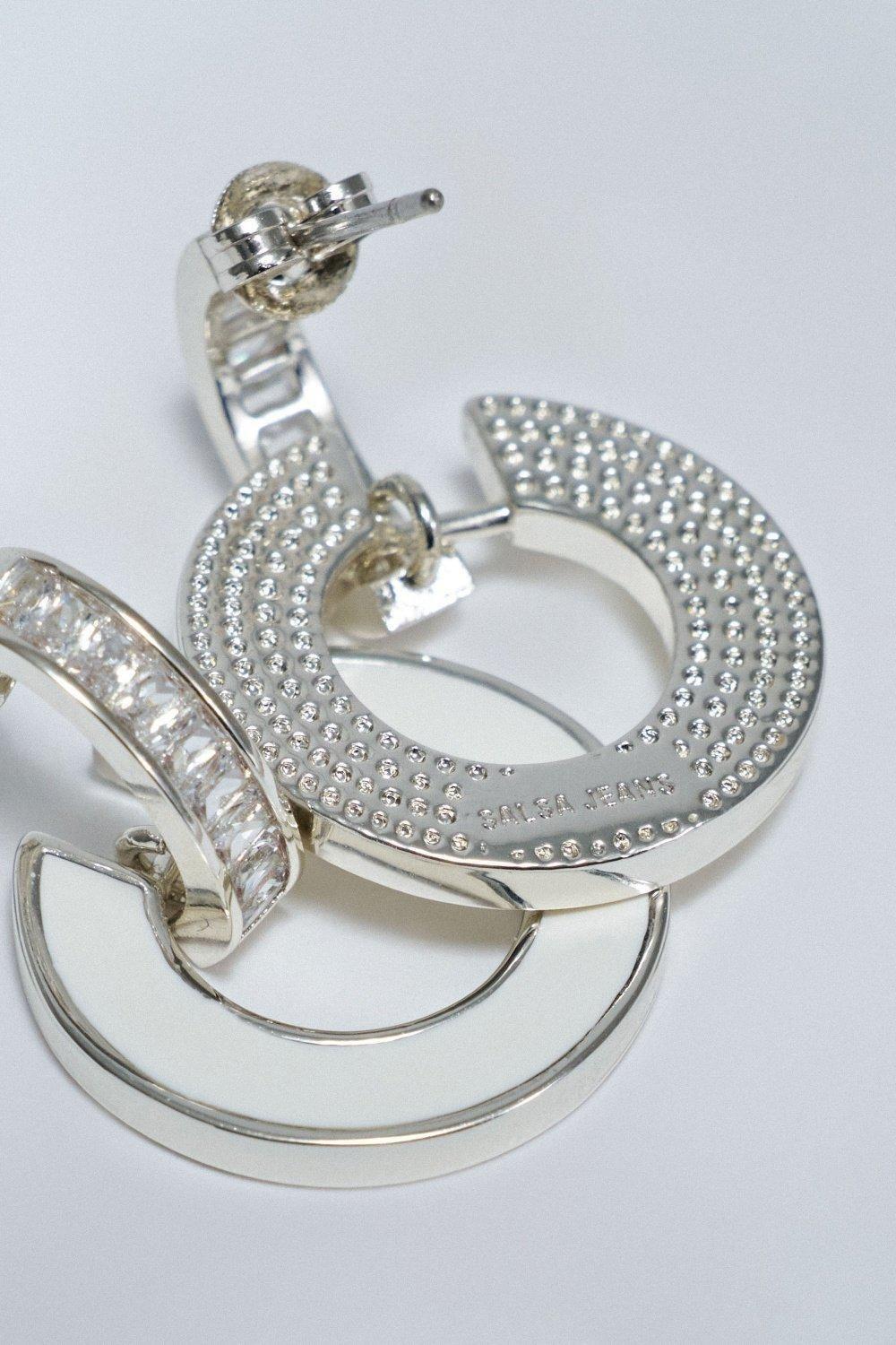 Hoop Earrings, White, medium