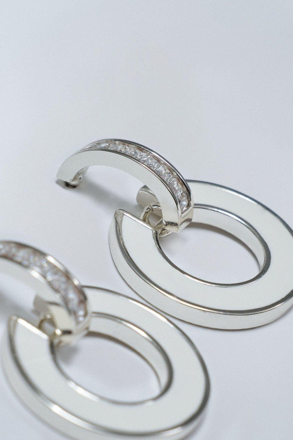 Hoop Earrings, White, large image number 3