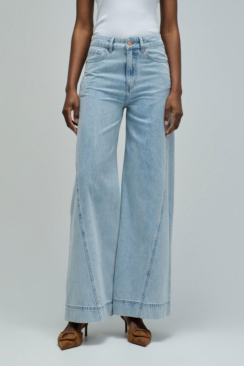 Wide Leg Super Wide Jeans, Blue, medium