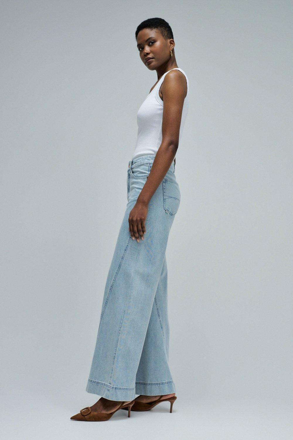 Wide Leg Super Wide Jeans, Blue, medium