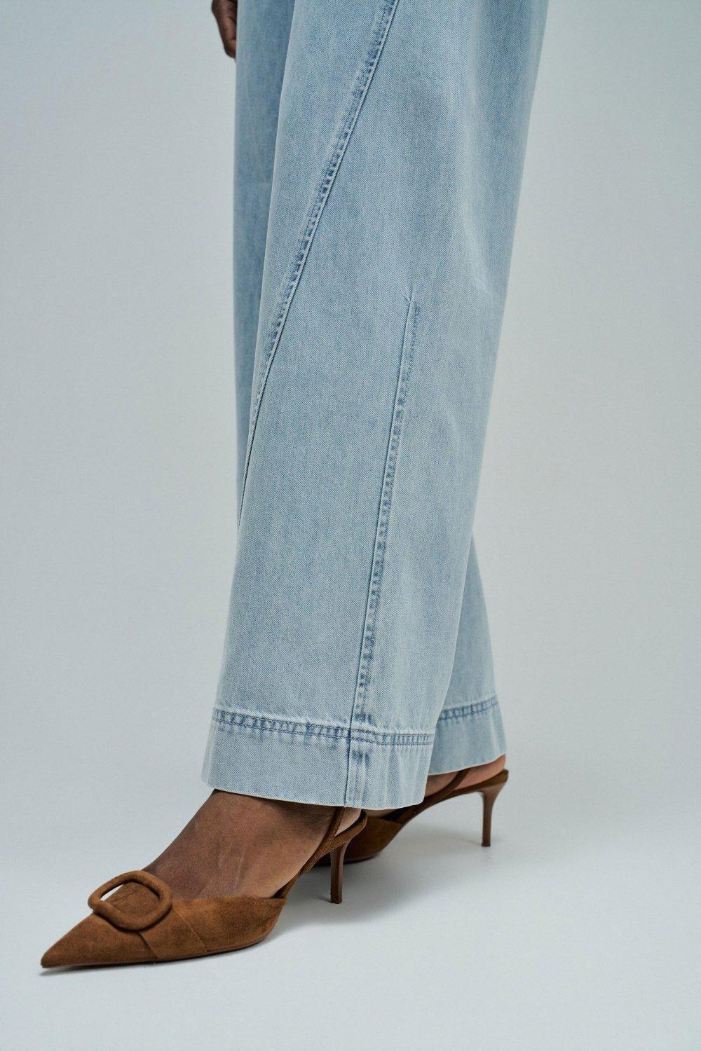 Wide Leg Super Wide Jeans, Blue, large image number 4