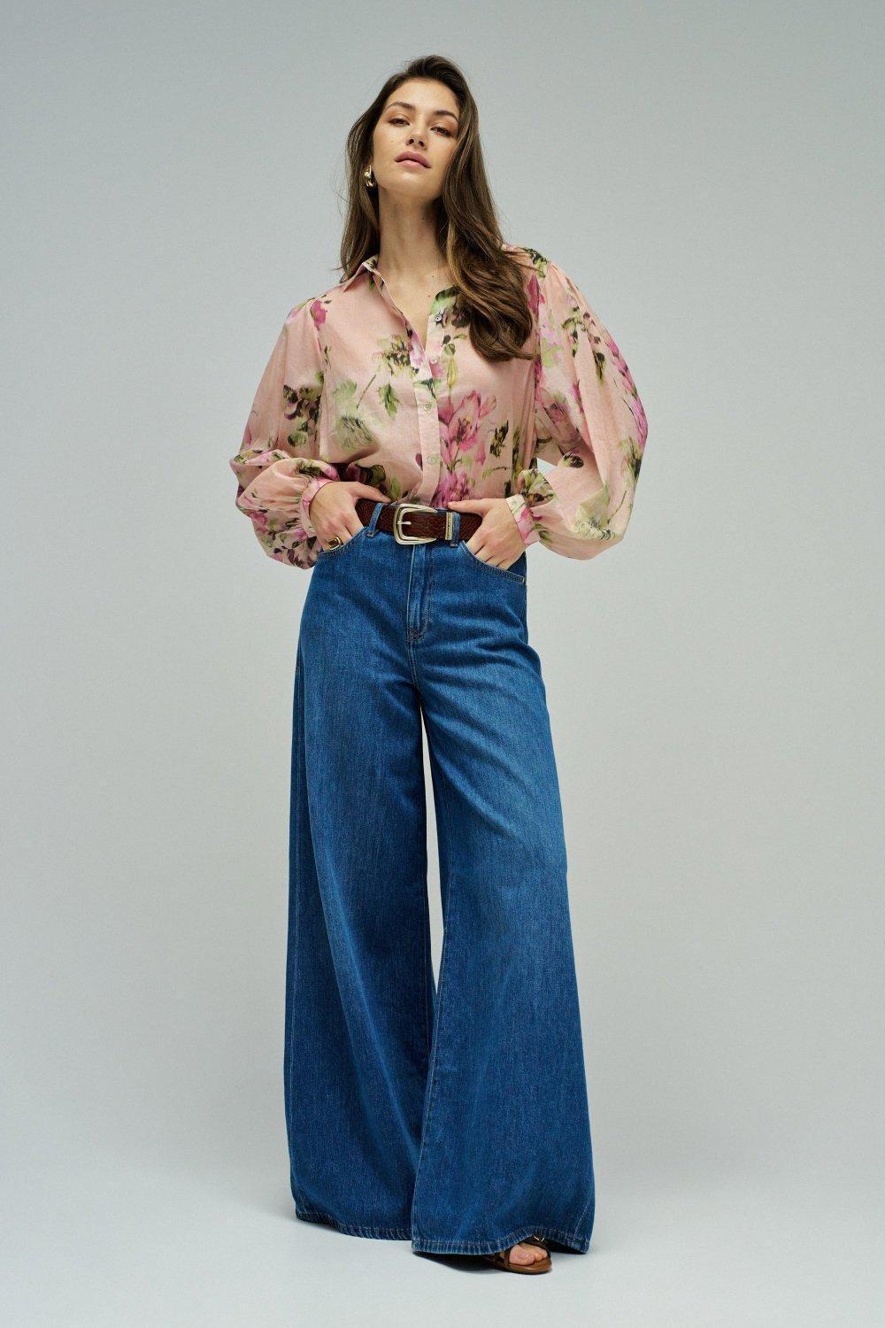 Super Wide Leg Jeans, Navy, large image number 1